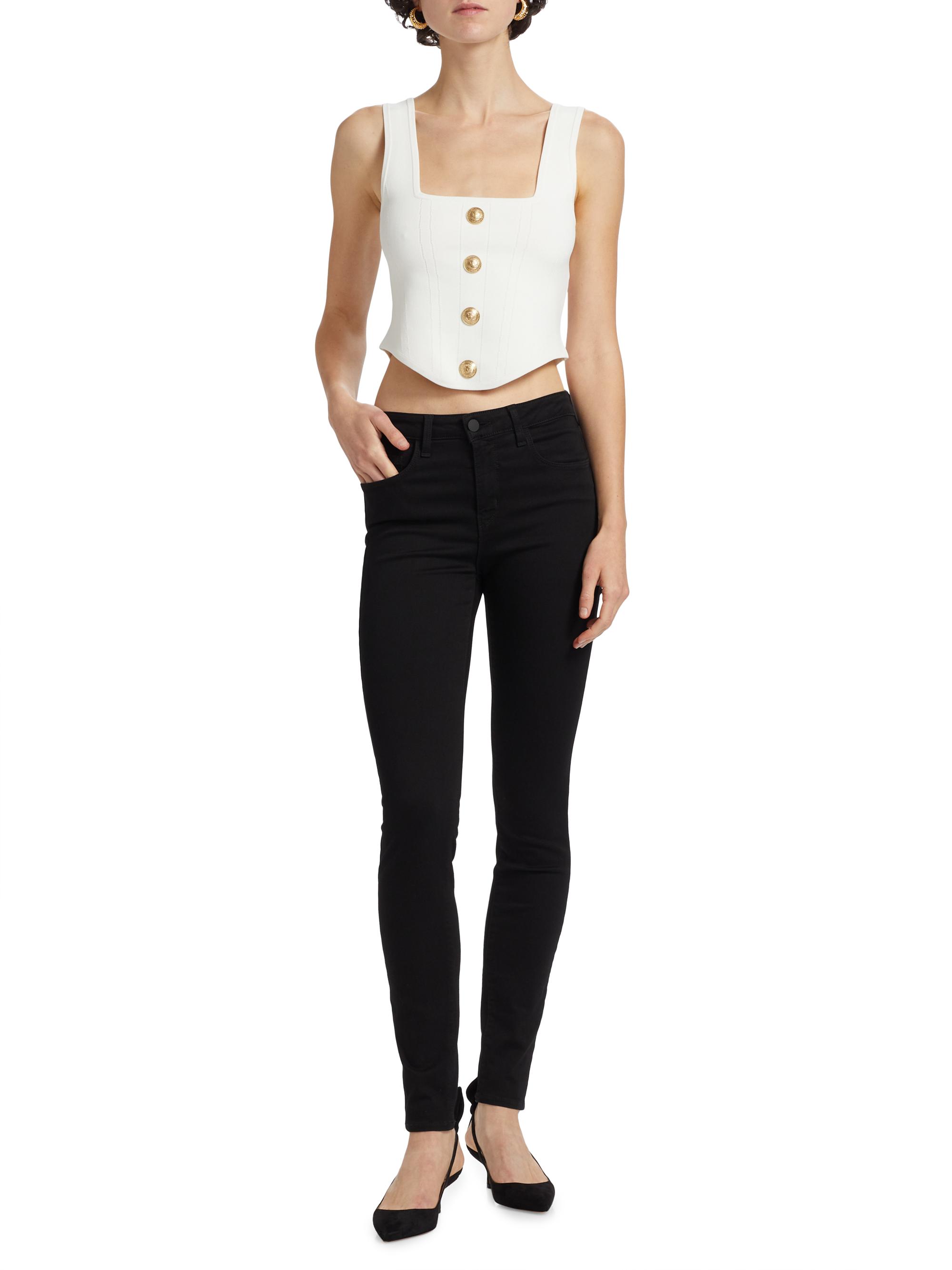 L'AGENCE Saga Compact-Knit Corset Top | Saks Fifth Avenue