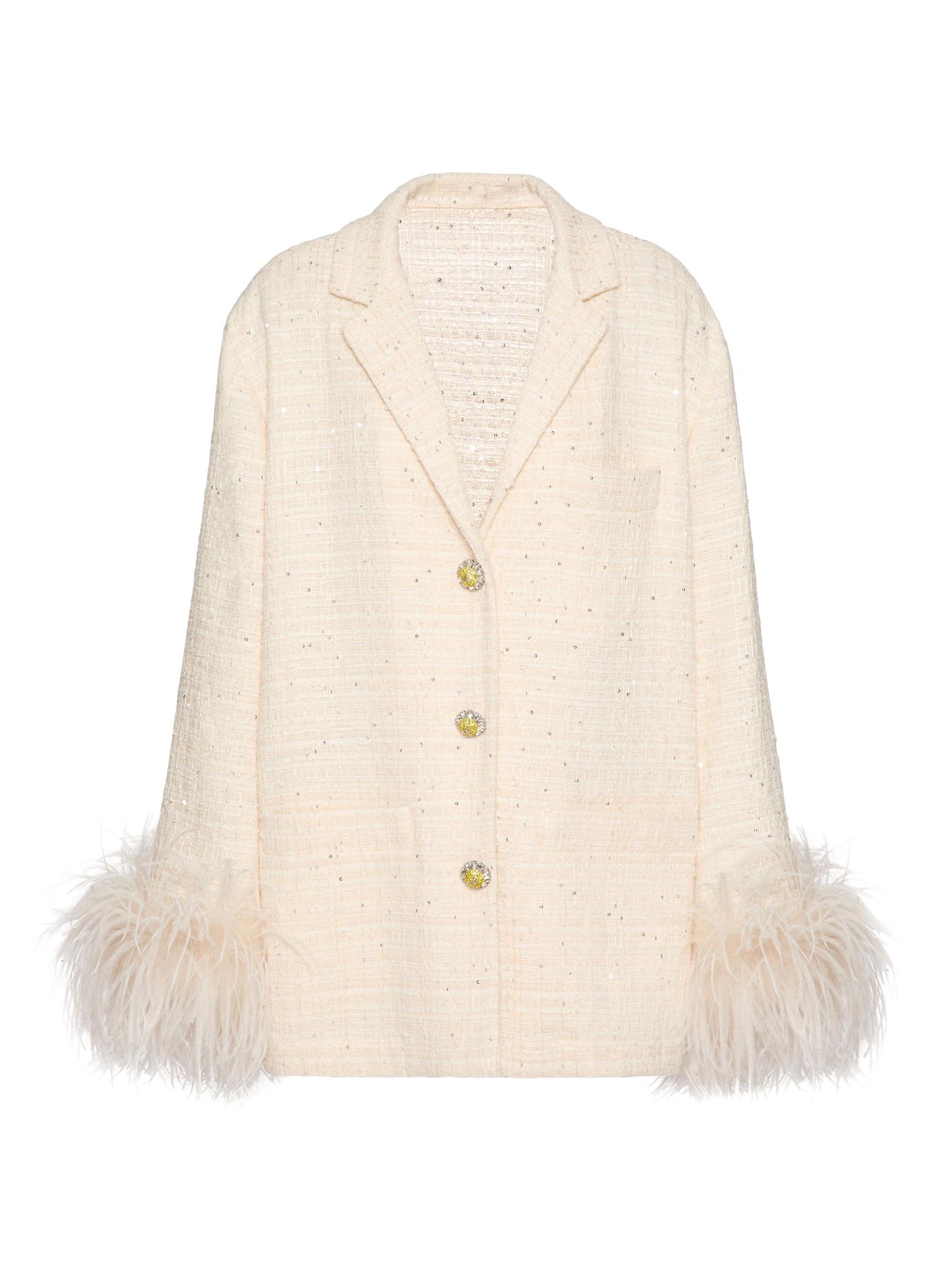 13 Valentino Garavani Wジャケット ベージュ カシミア46 VALENTINO GARAVANI Toile Iconograph Logo-Jacquard Cotton