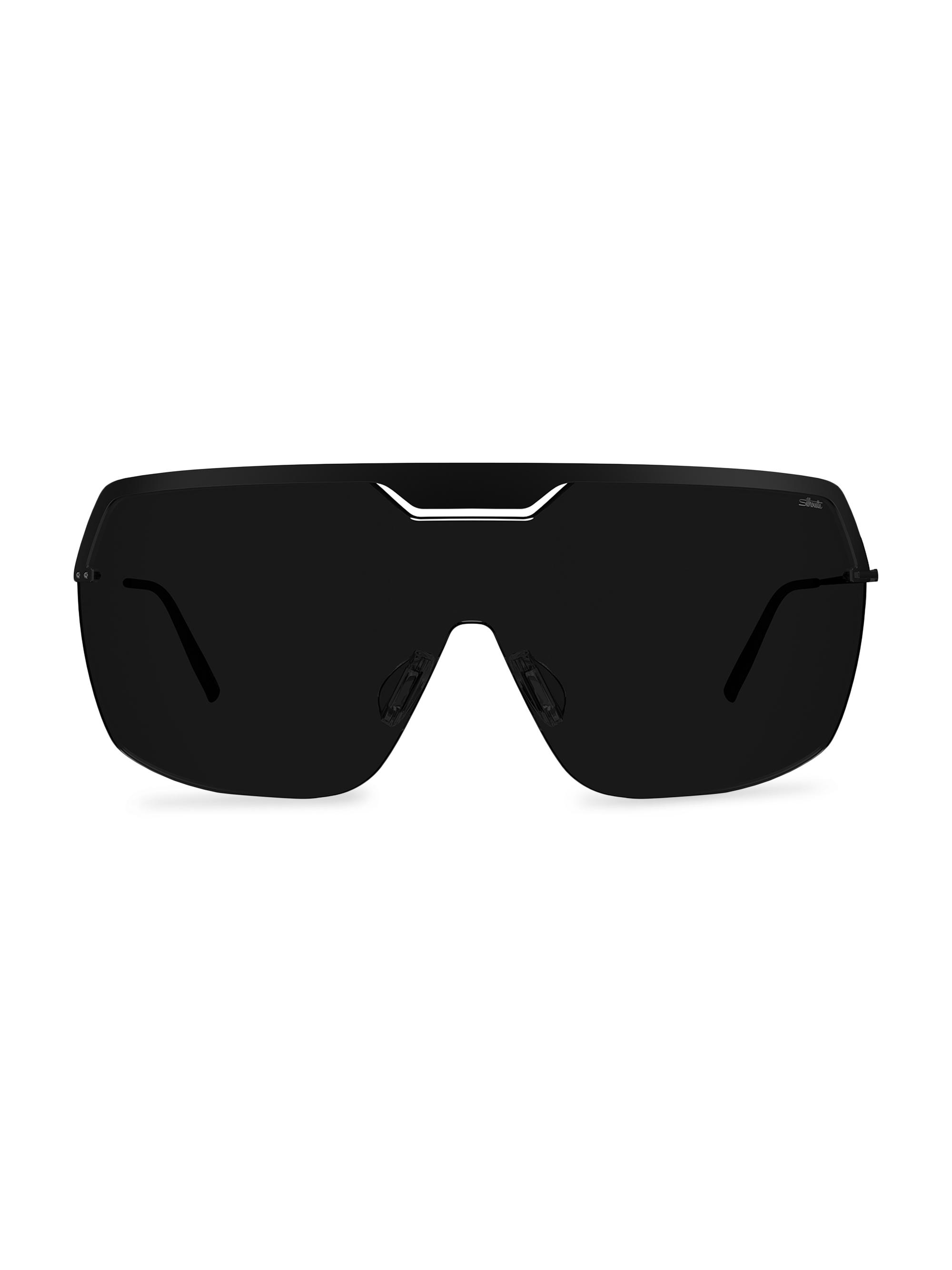 Silhouette Men's Titan Minimal Art Cosmic Shield Sunglasses - Pure Black