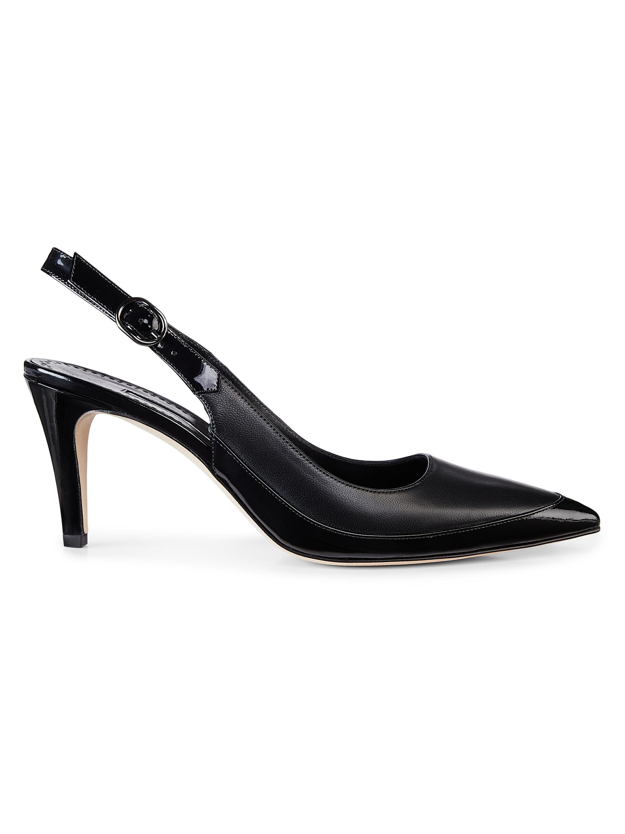 Manolo Blahnik Women's Telemaca 70MM Leather Slingback Pumps - Black