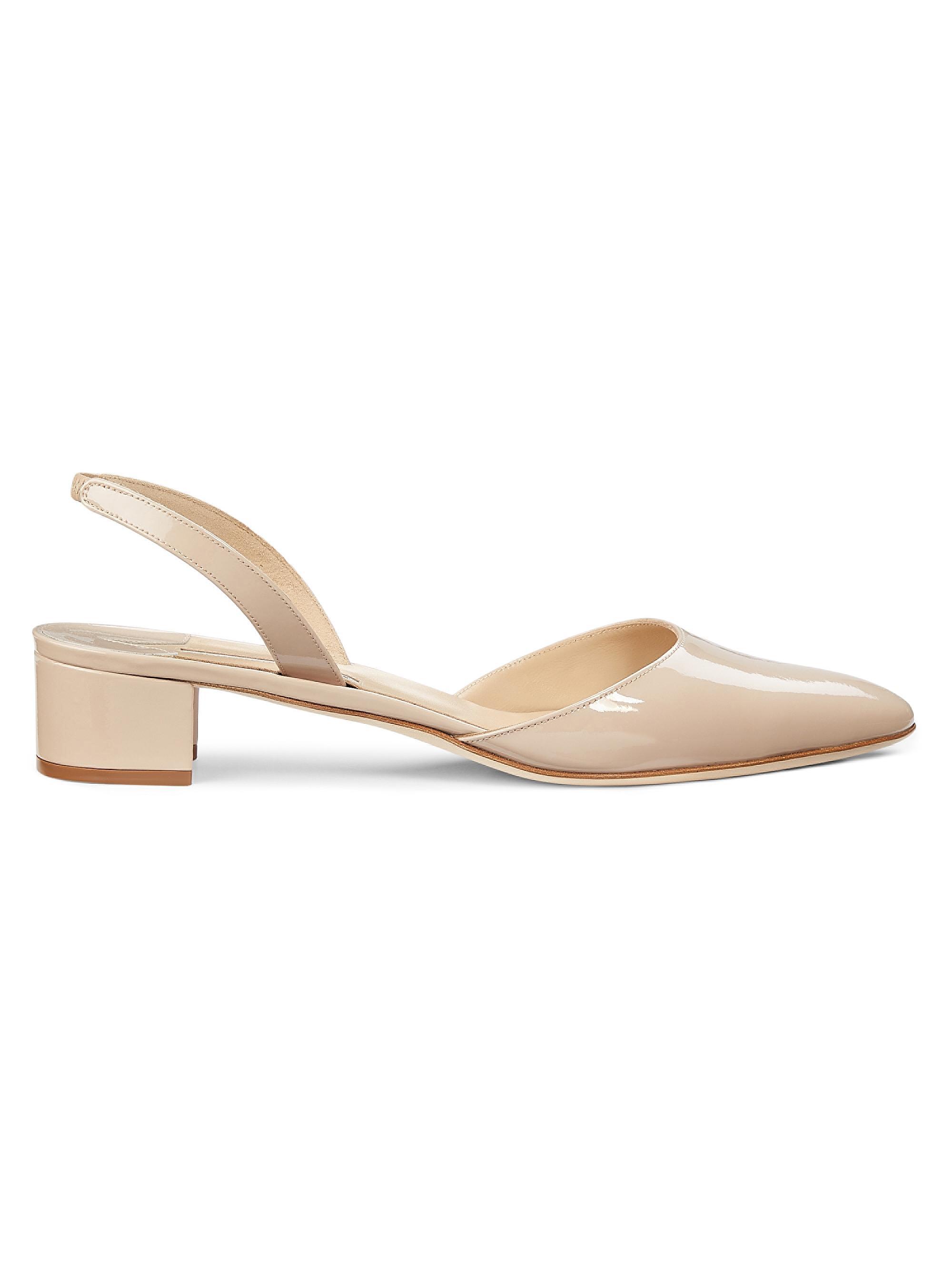 Manolo Blahnik Women's Aspro Patent Leather Slingback Pumps - Cream