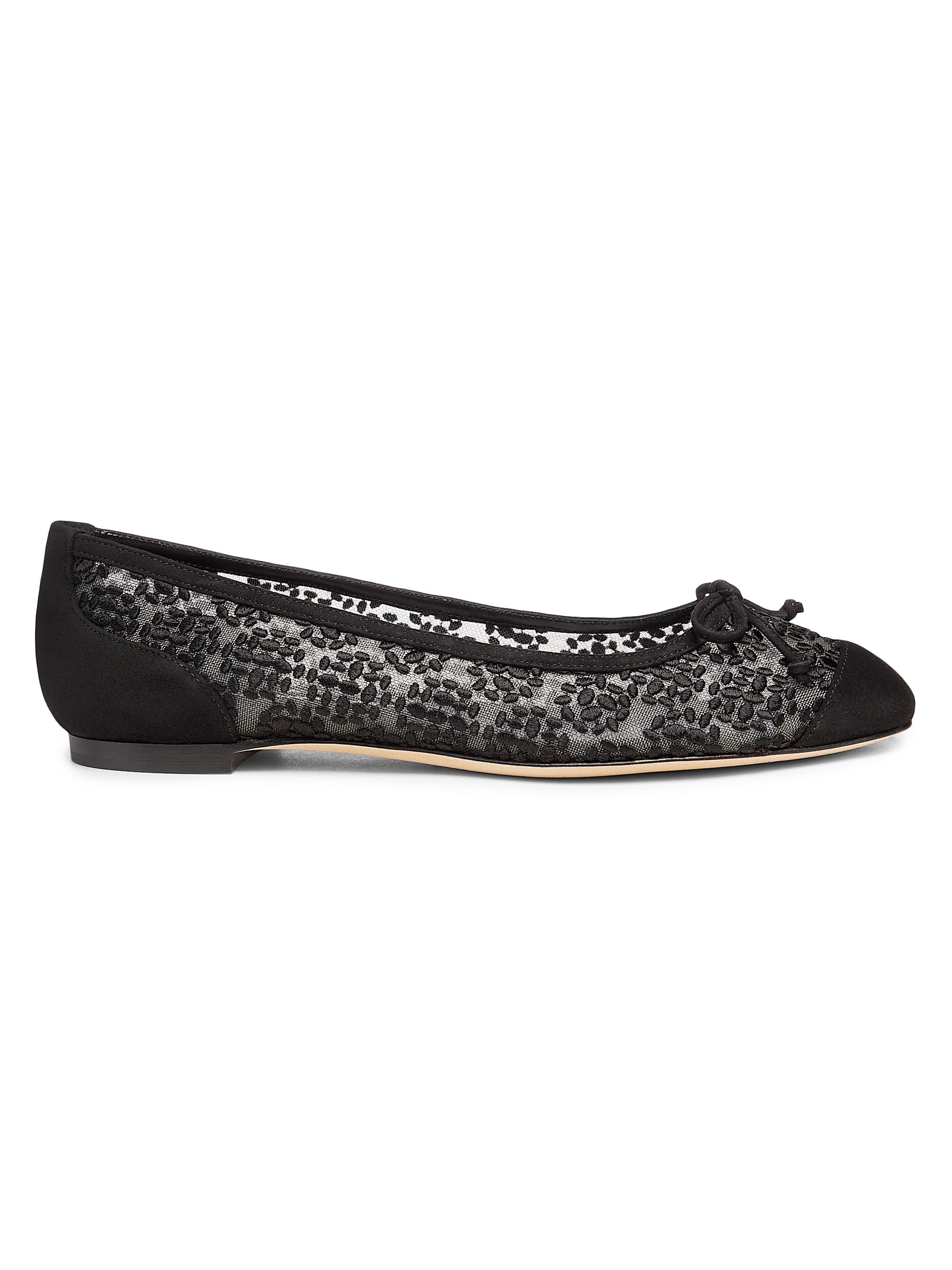 Manolo Blahnik Women's Cap-Toe Ballerina Flats - Black