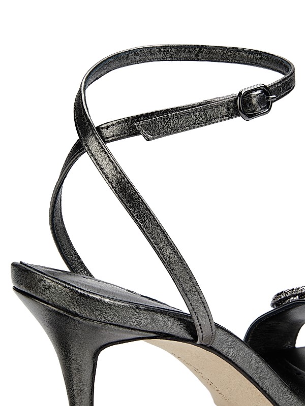 Shop Manolo Blahnik Alvisa Crystal-Embellished Metallic Shop Manolo Blahnik Alvisa Crystal-Embellished Metallic