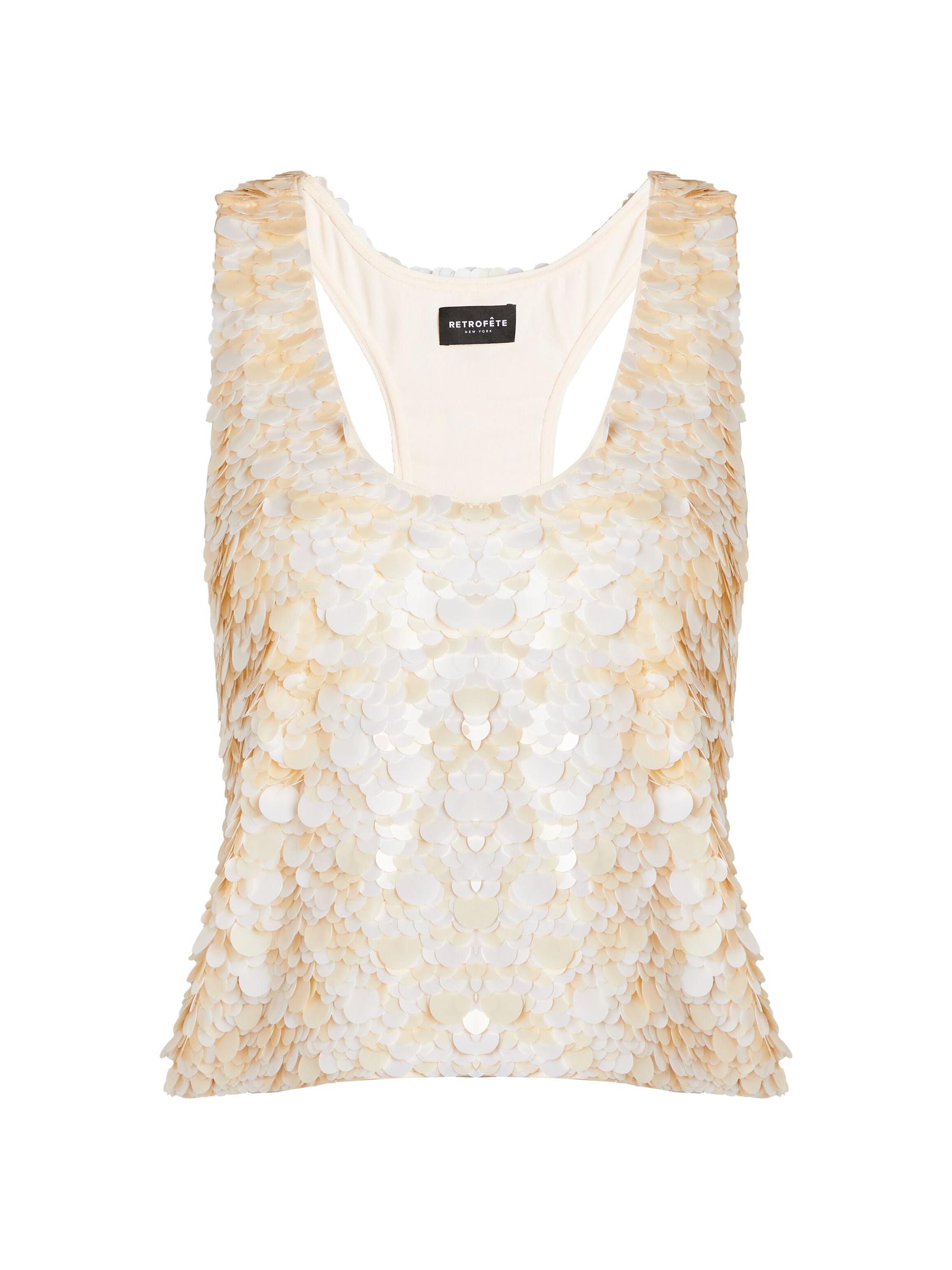 Retrofête Women's Clover Top - Beige White