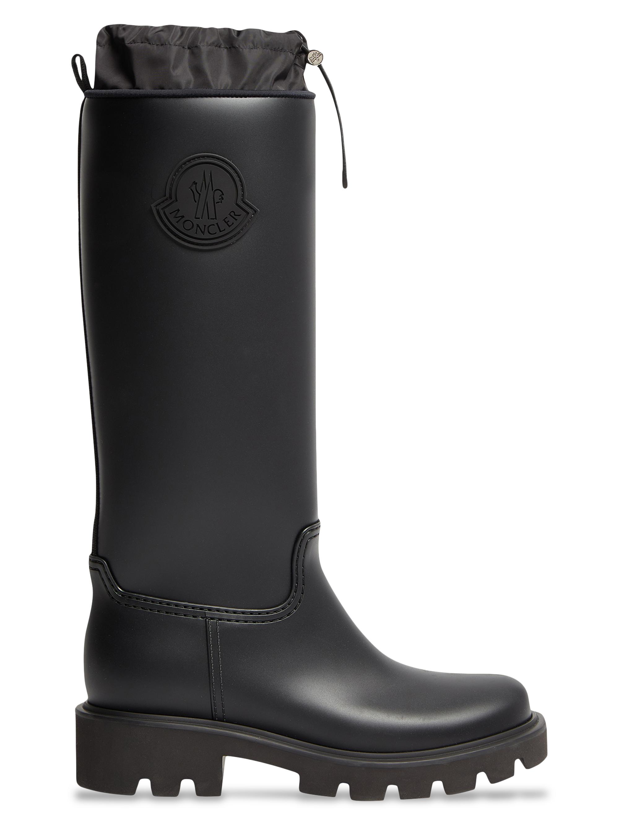 Moncler Women's Lined Kickstream Tall Rain Boots - Black