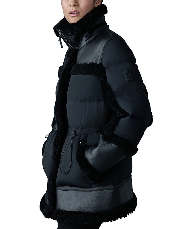 Shop Mackage Lilibeth Mixed-Media Shearling Down Parka Shop Mackage Lilibeth Mixed-Media Shearling Down Parka