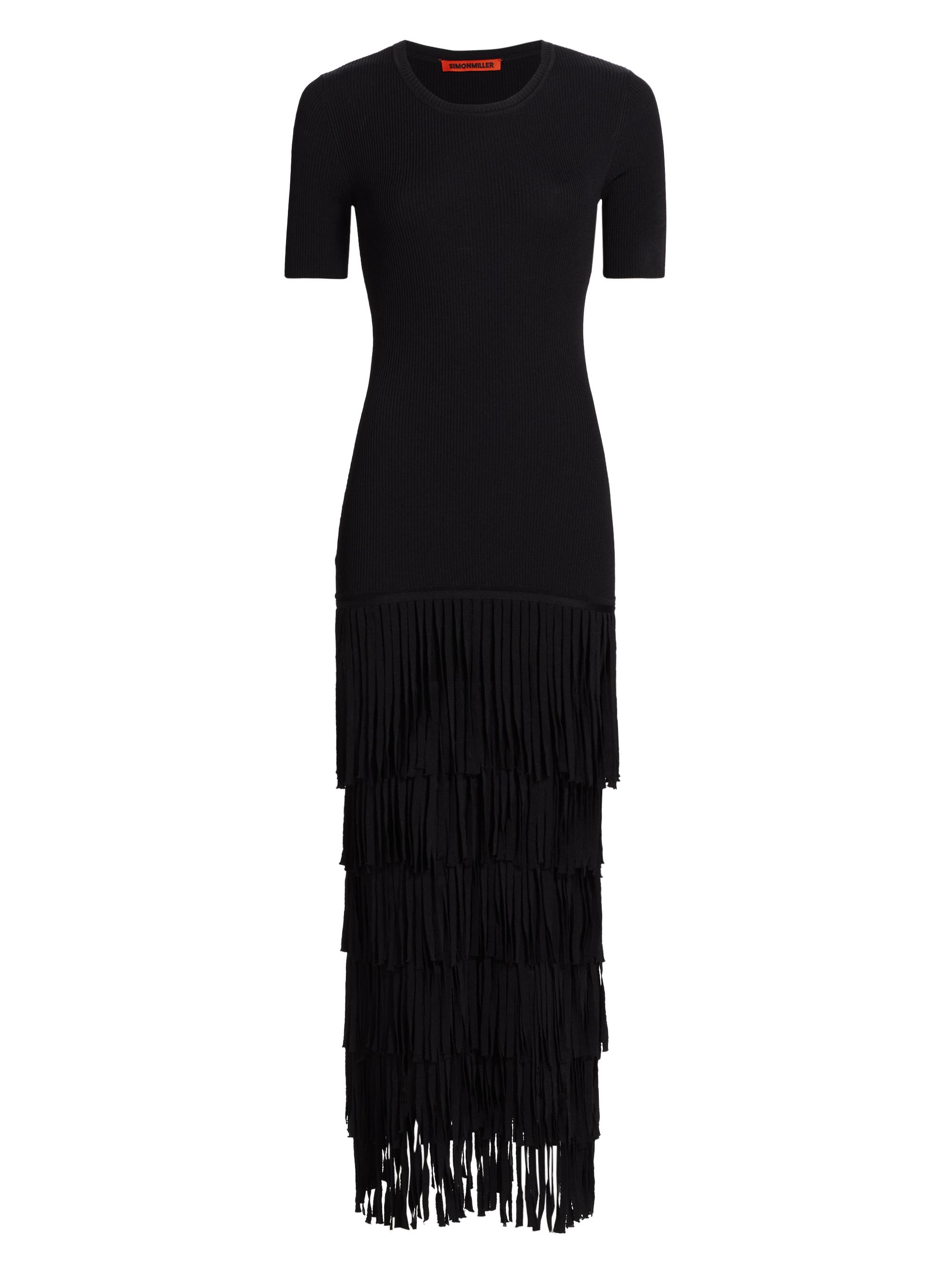Simon Miller Women's Za Za Knit Fringe Dress - Black