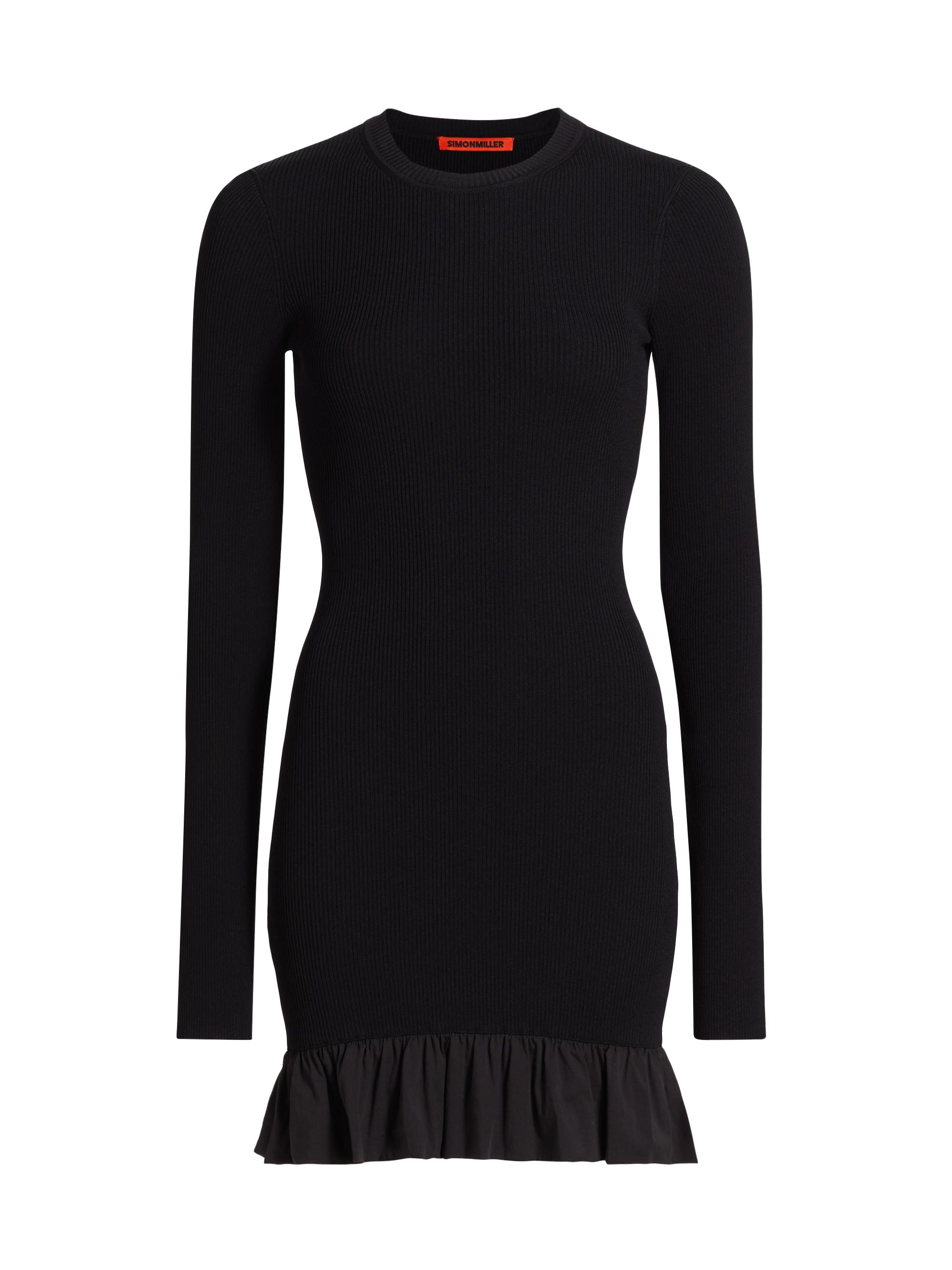 Simon Miller Women's Otto Long-Sleeve Knit Minidress - Black