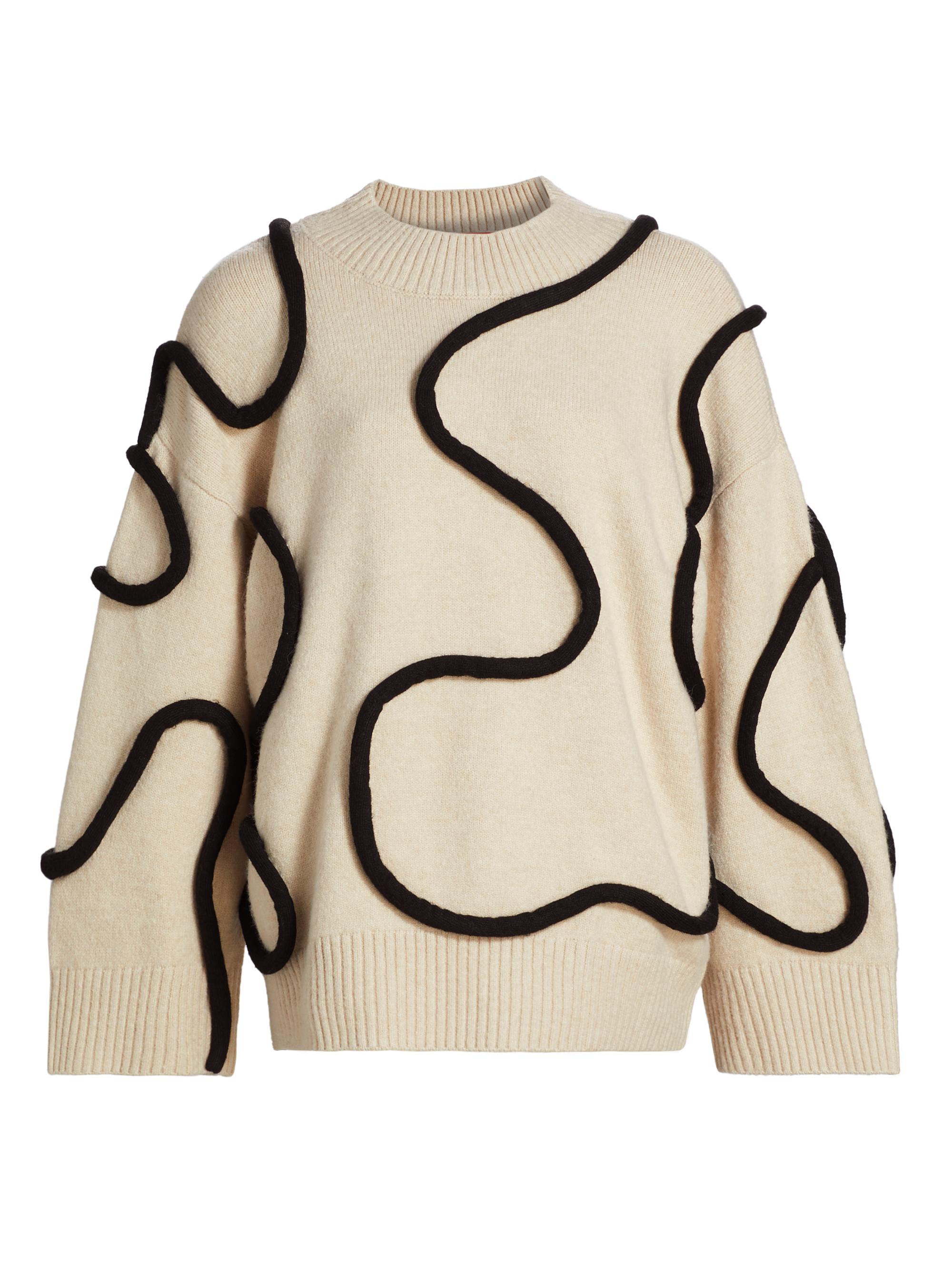 Simon Miller Women's Leith Squiggle Knit Sweater - Cream Black