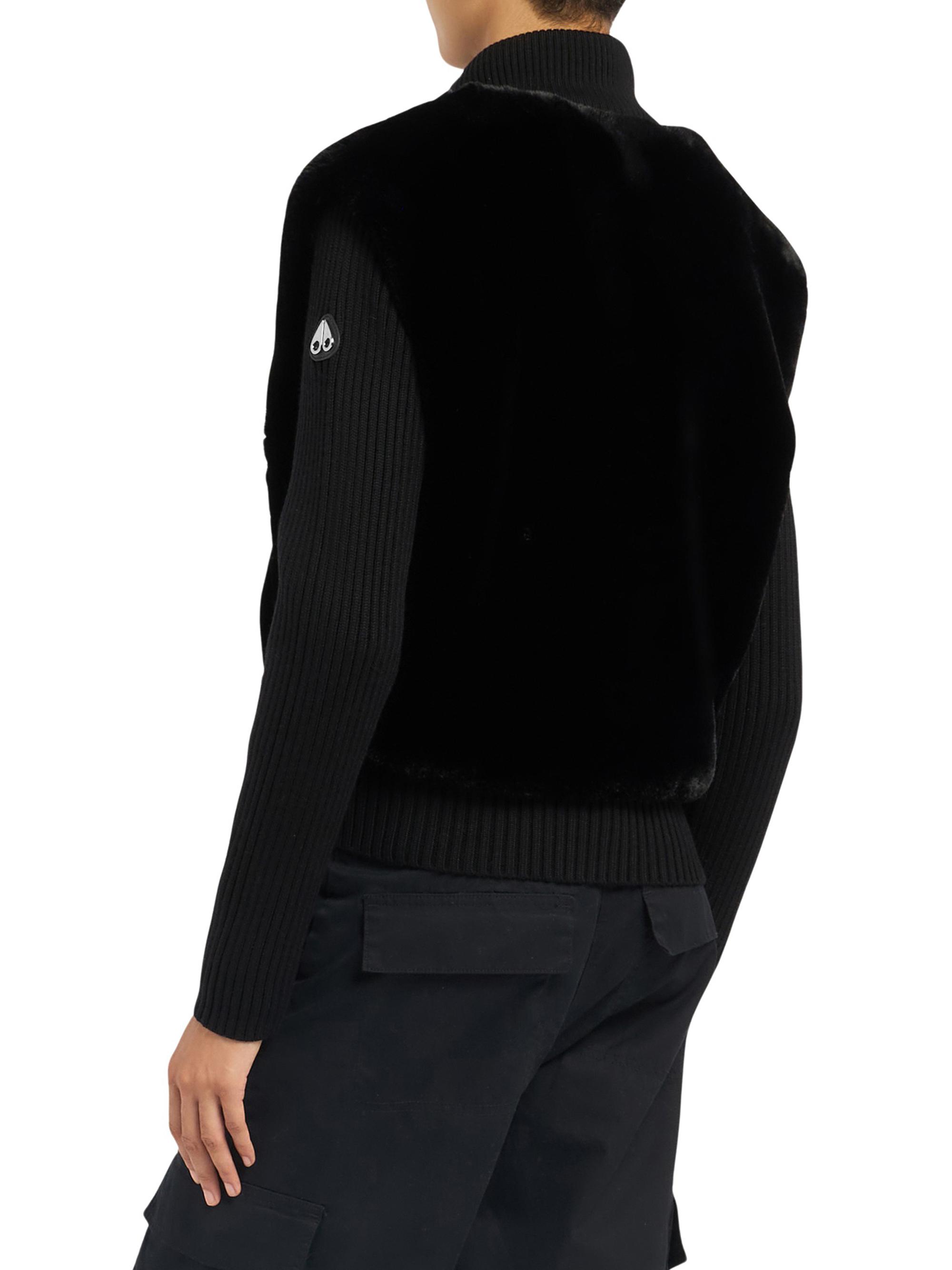 Moose Knuckles Dua Bunny Faux Fur Zip Sweater | Saks Fifth Avenue