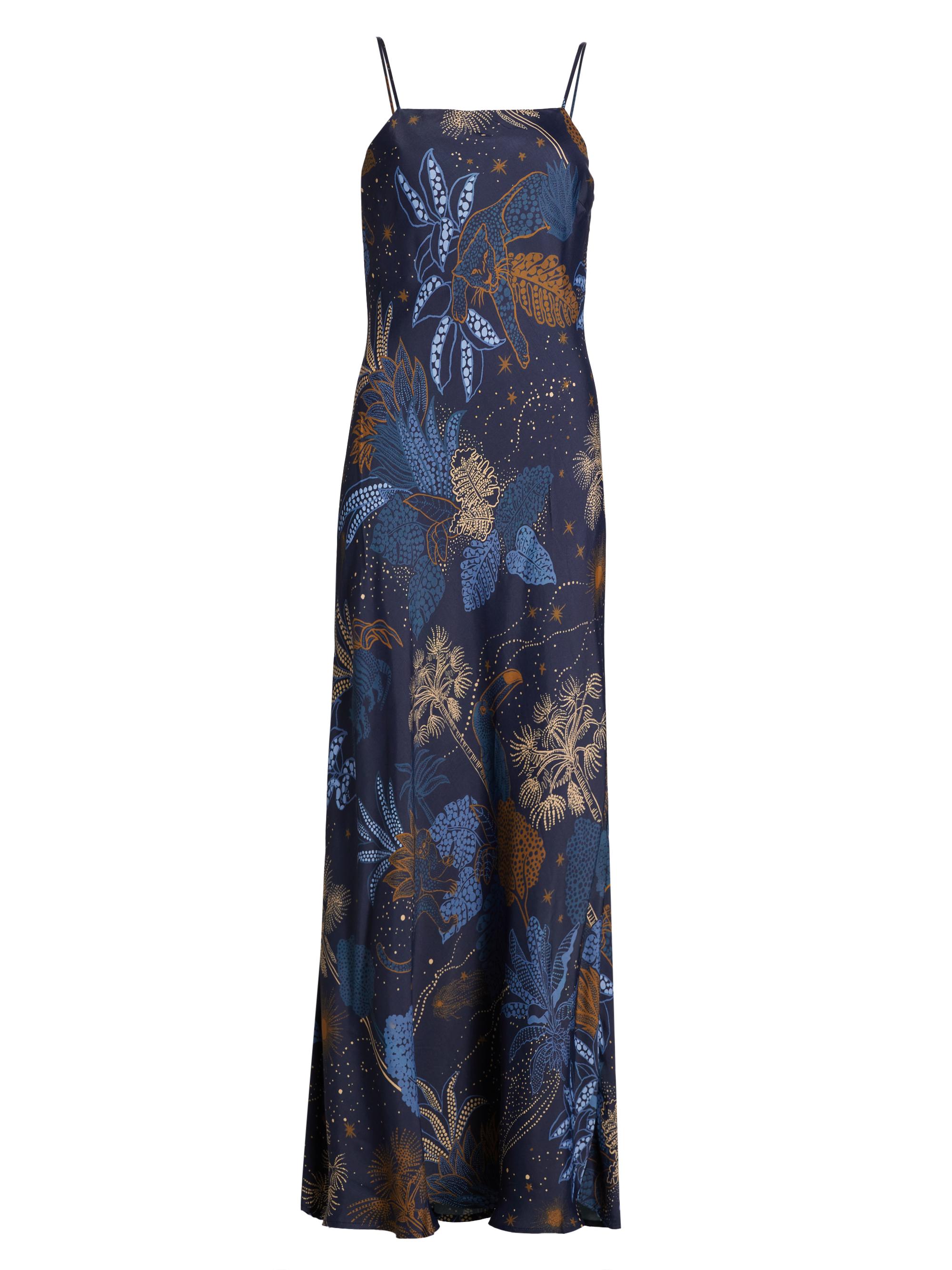 Farm Rio Women's Night Jungle Slip Maxi Dress - Navy Blue
