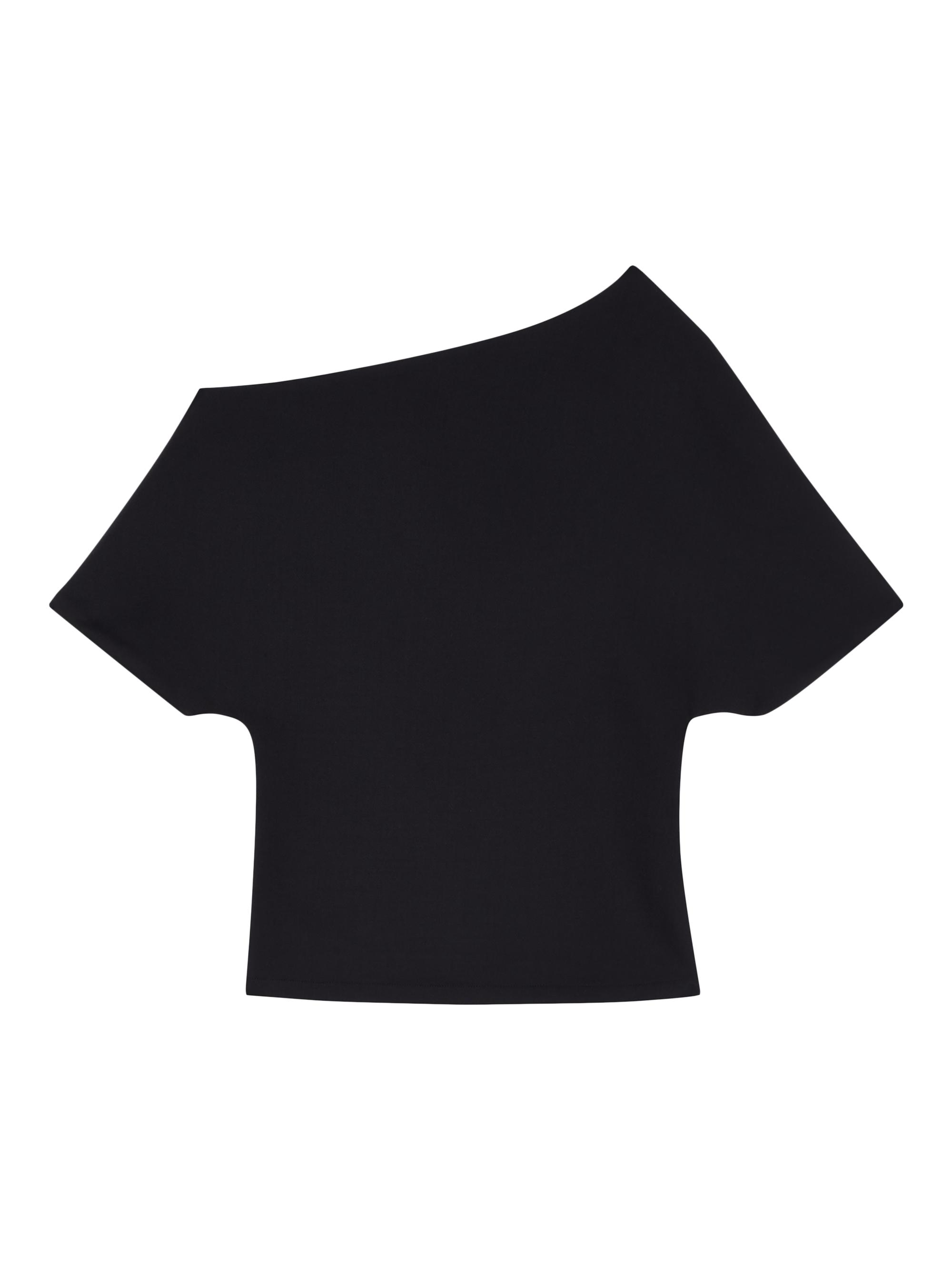 Róhe Women's Asymmetrical Wool-Blend Top - Black