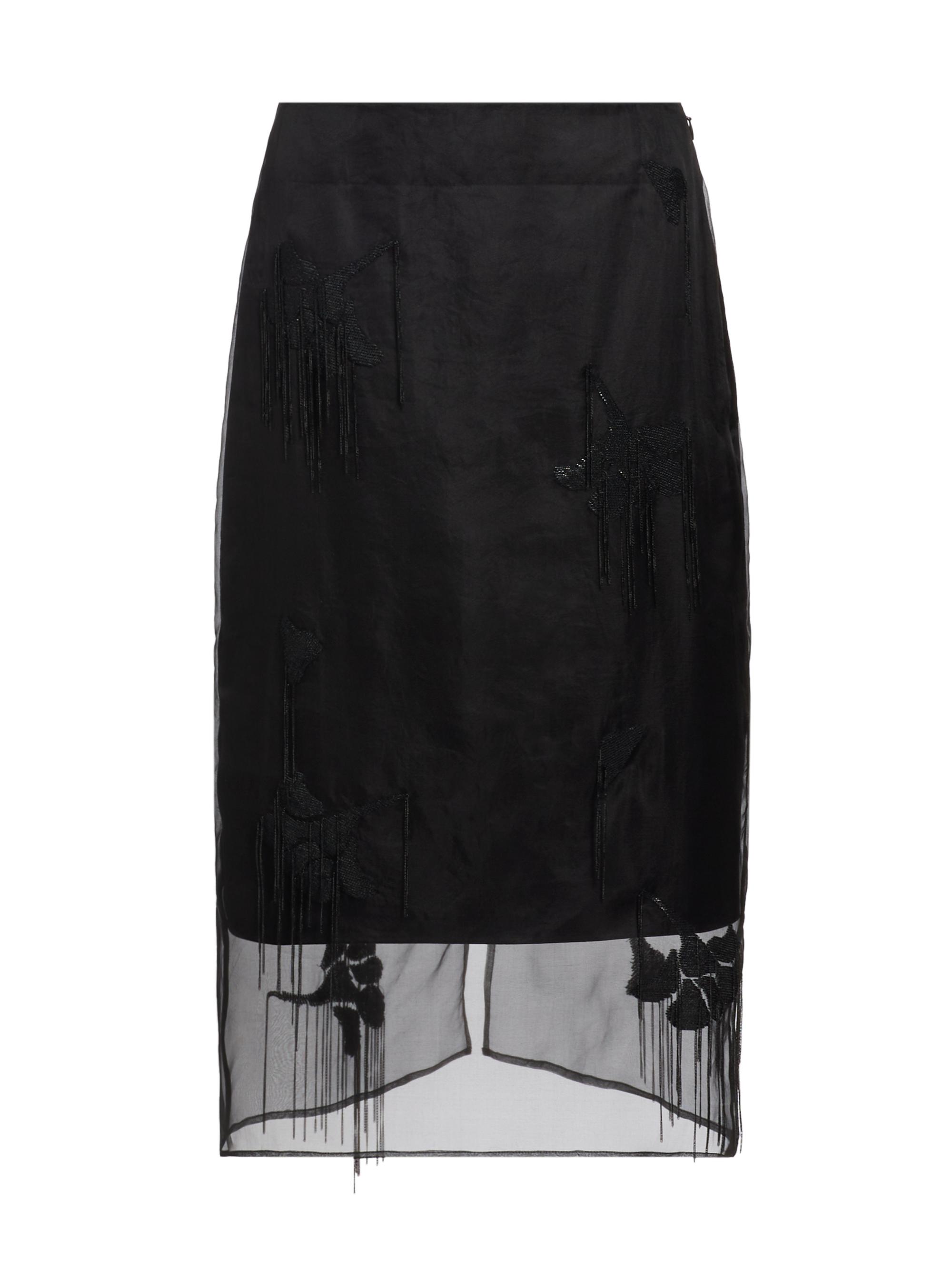 Róhe Women's Embellished Tulip Organza Skirt - Black
