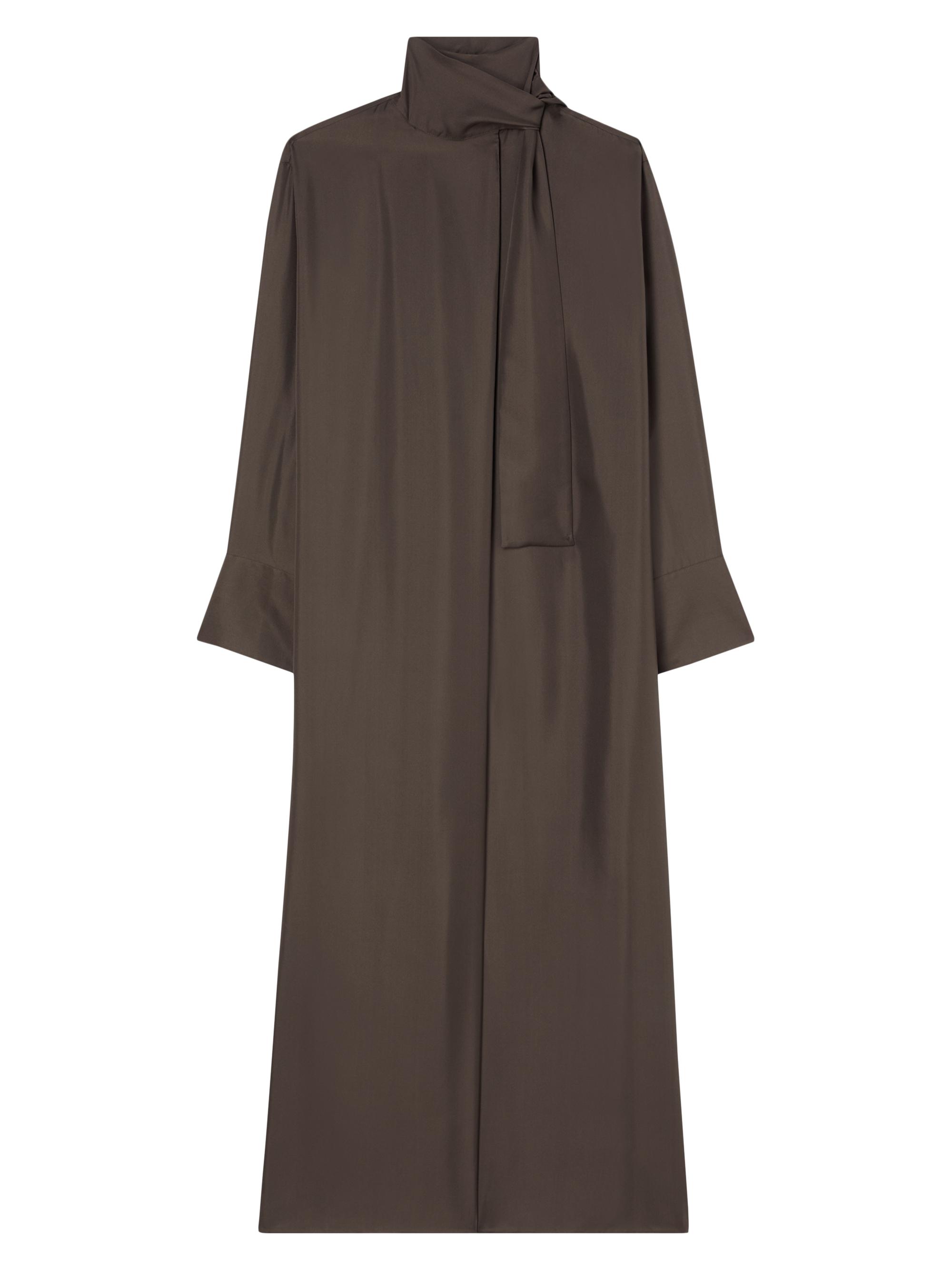 Róhe Women's Scarf-Neck Silk Maxi Dress - Earth