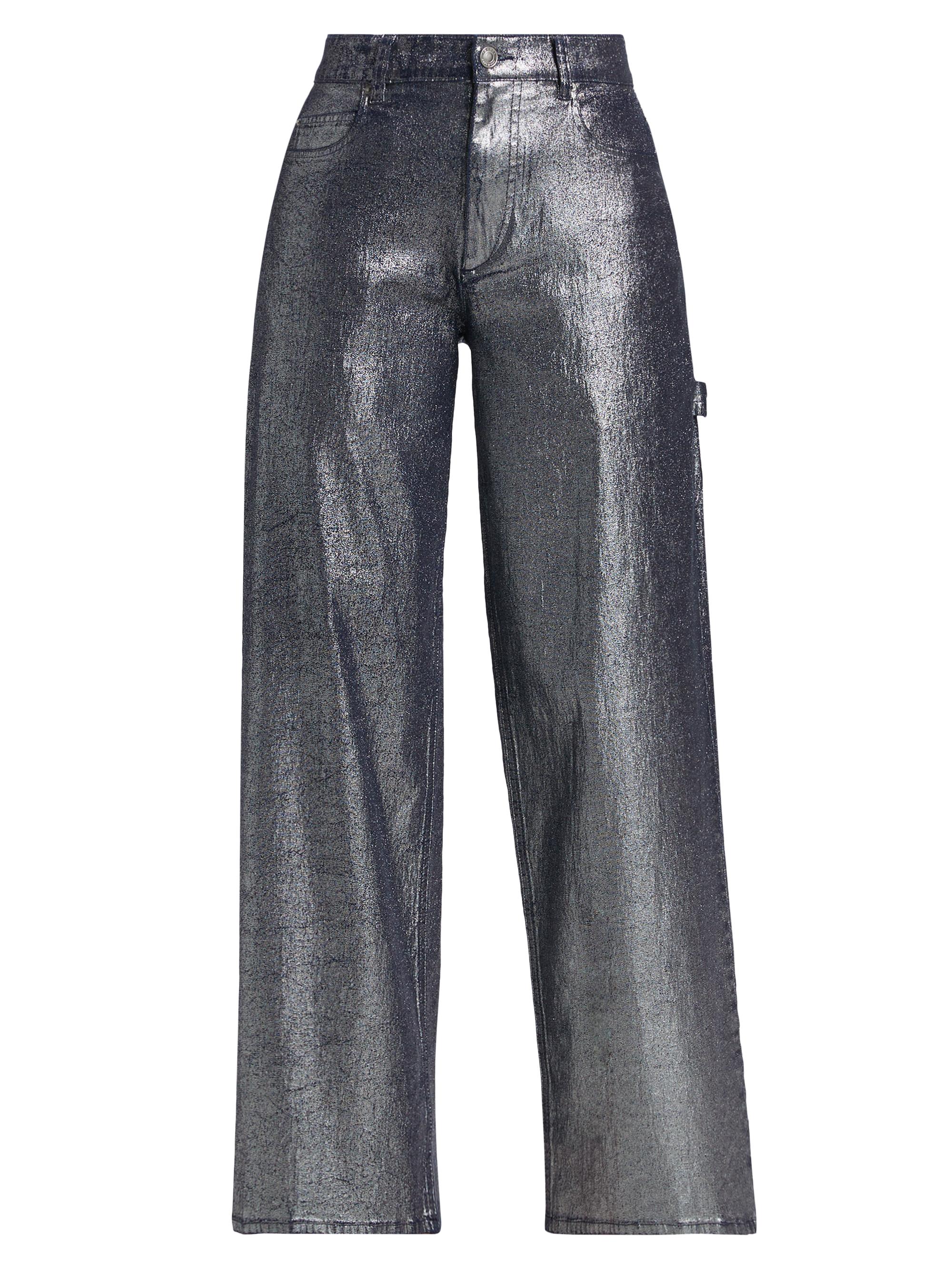 Isabel Marant Étoile Women's Cover Metallic Wide-Leg Pants - Silver