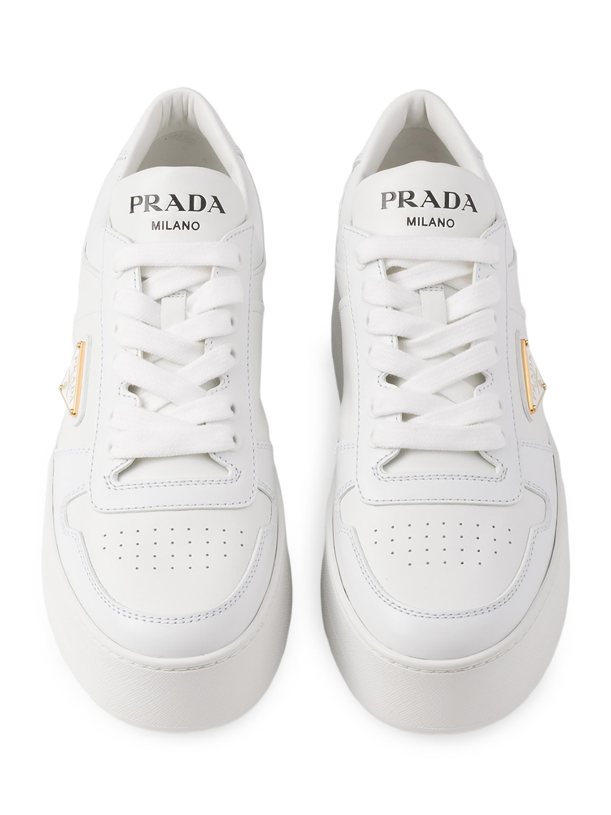 Prada Downtown Bold Leather Sneakers | Saks Fifth Avenue