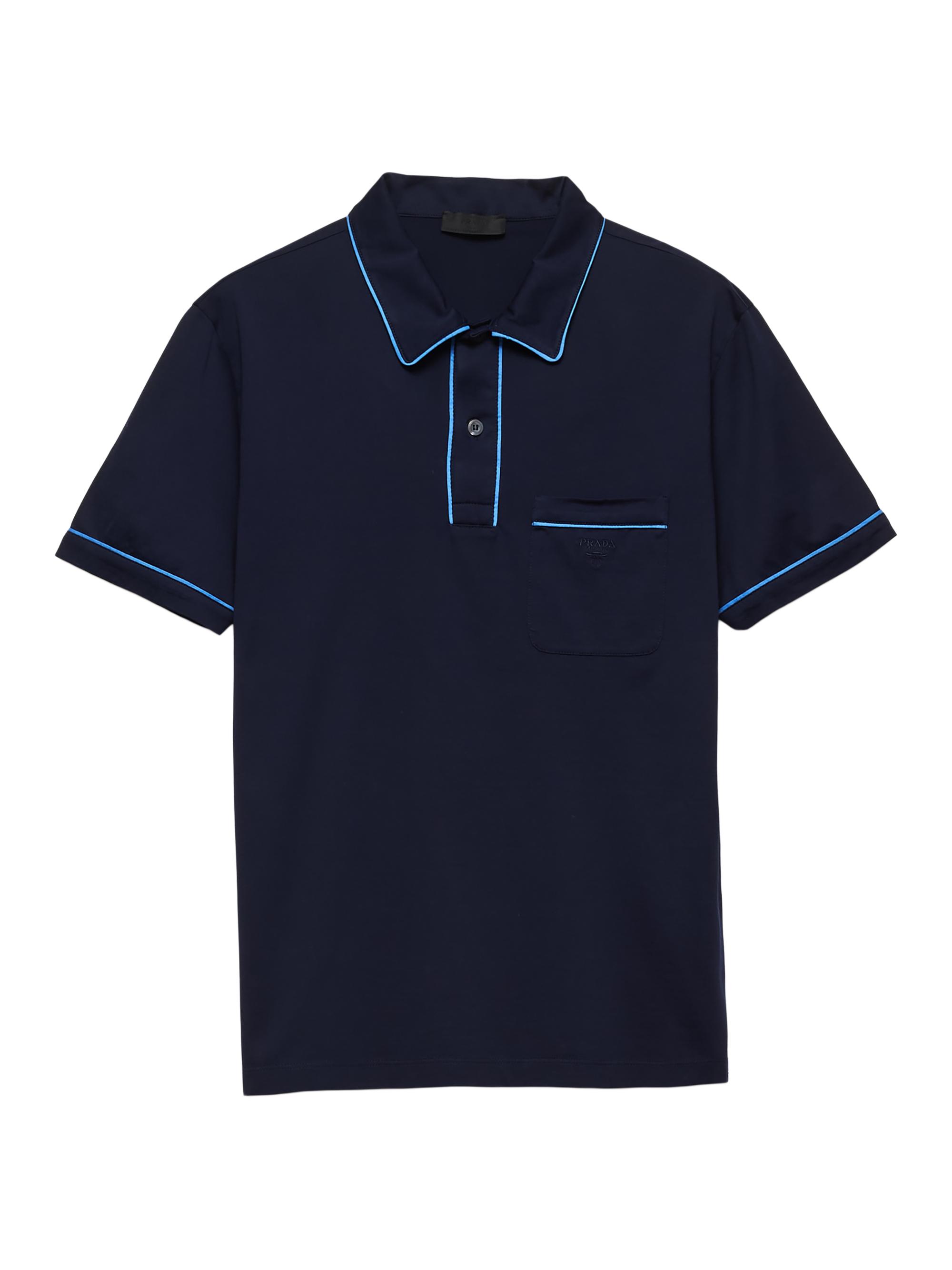 Prada Men's Cotton Polo Shirt - Blue