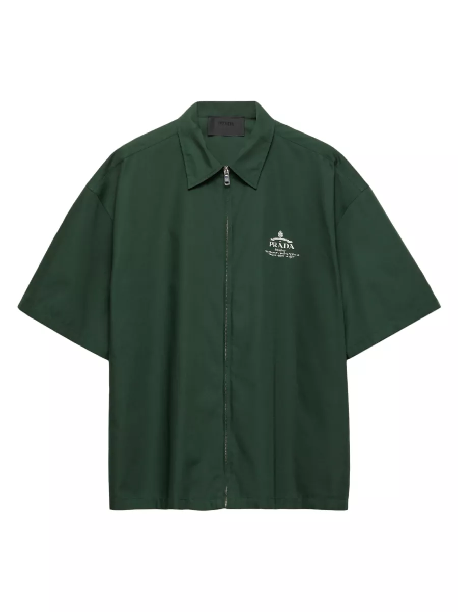 Shop Prada Short-Sleeved Technical Cotton Shirt | Saks Fifth Shop Prada Short-Sleeved Technical Cotton Shirt | Saks Fifth