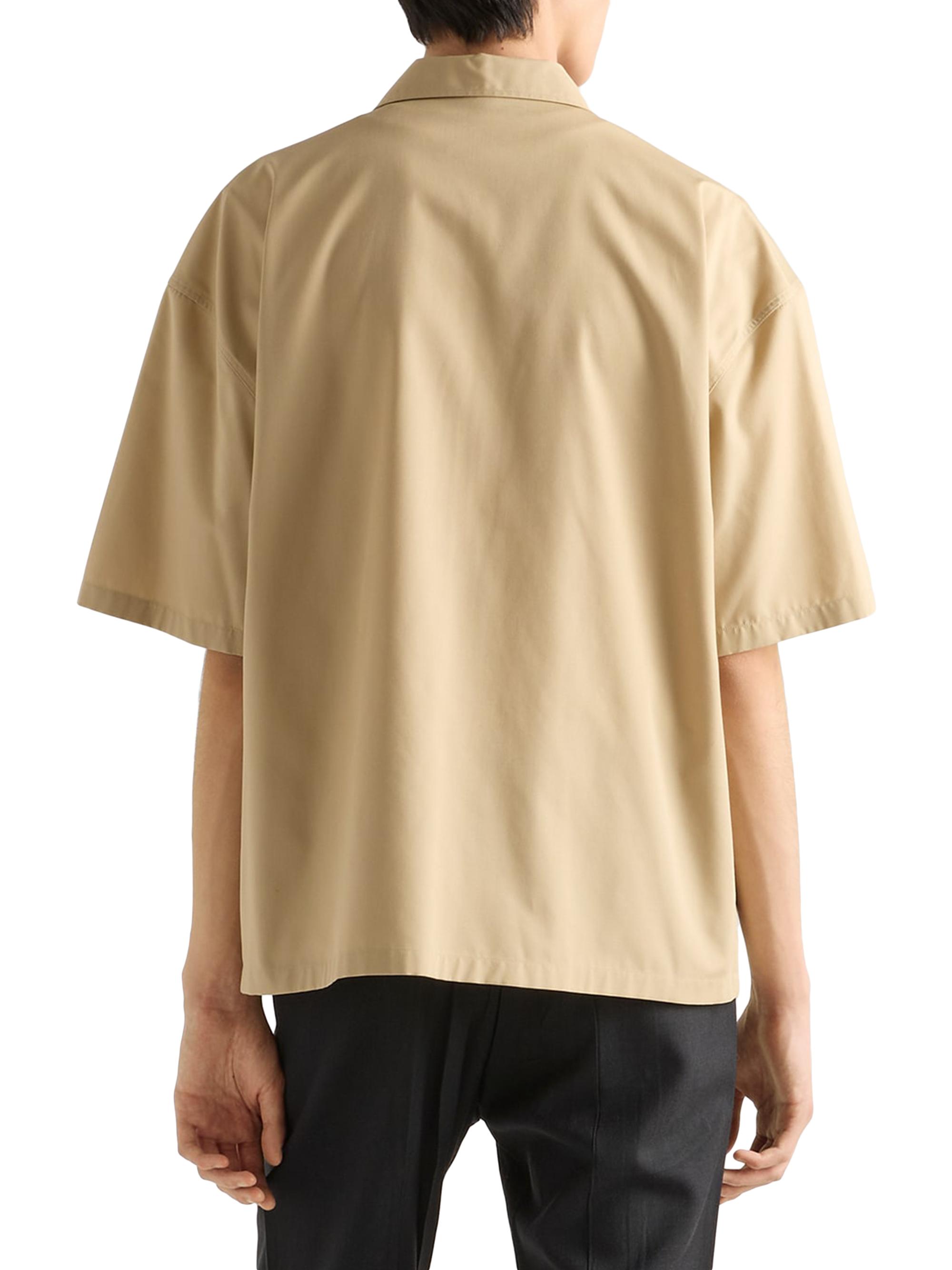 PRADA テクニカルコットン ストライプジップ シャツ　Lサイズ　メンズ PRADA テクニカルコットン ストライプジップ シャツ Lサイズ メンズ