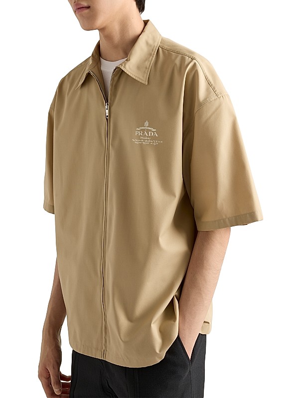 Shop Prada Short-Sleeved Technical Cotton Shirt | Saks Fifth Shop Prada Short-Sleeved Technical Cotton Shirt | Saks Fifth