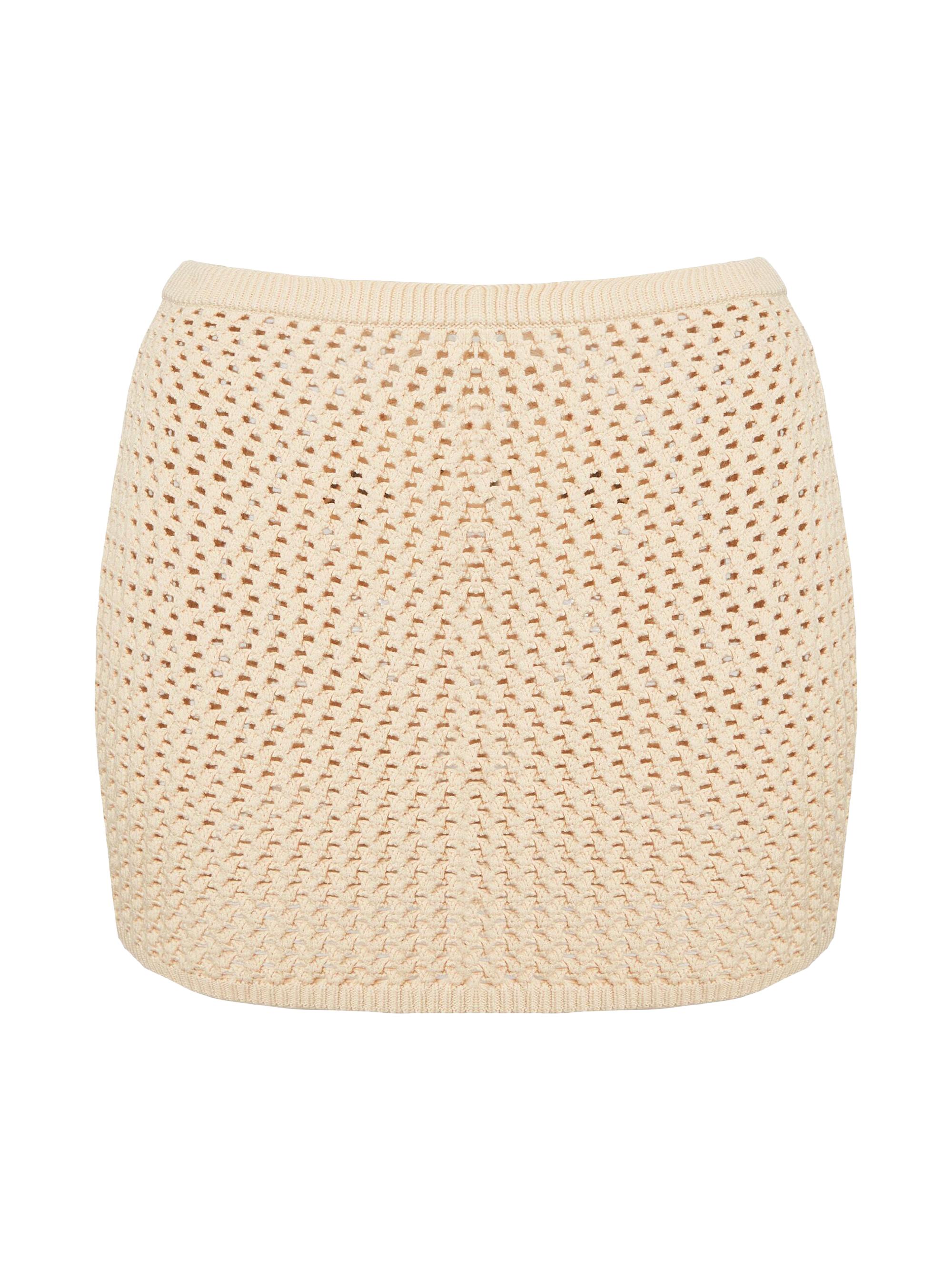 Ser.o.ya Women's Bambi Crochet Mini Skirt - Linen Beige
