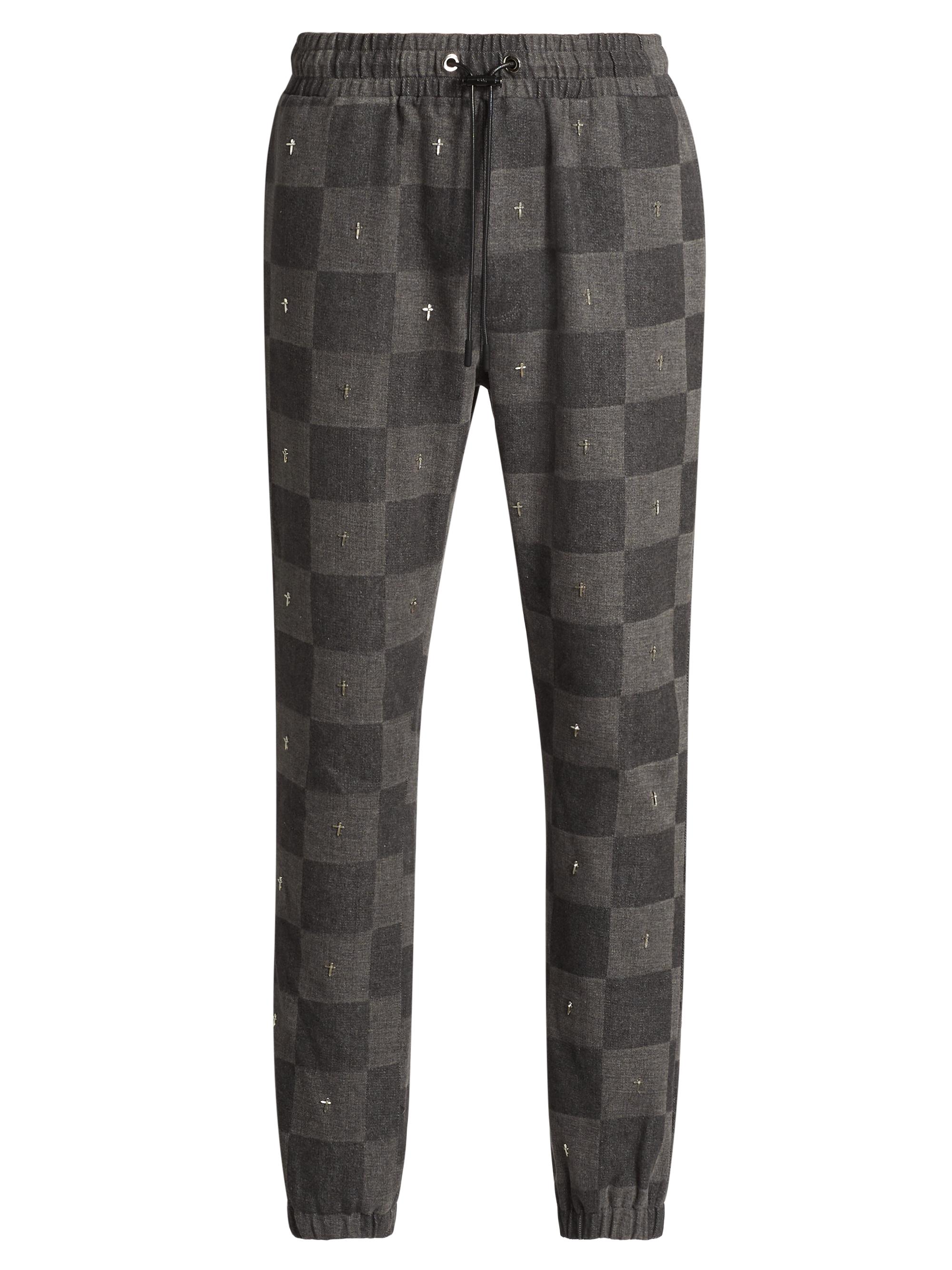 RTA Men's Owen Cross Checker Pants - Grey Cross Checker