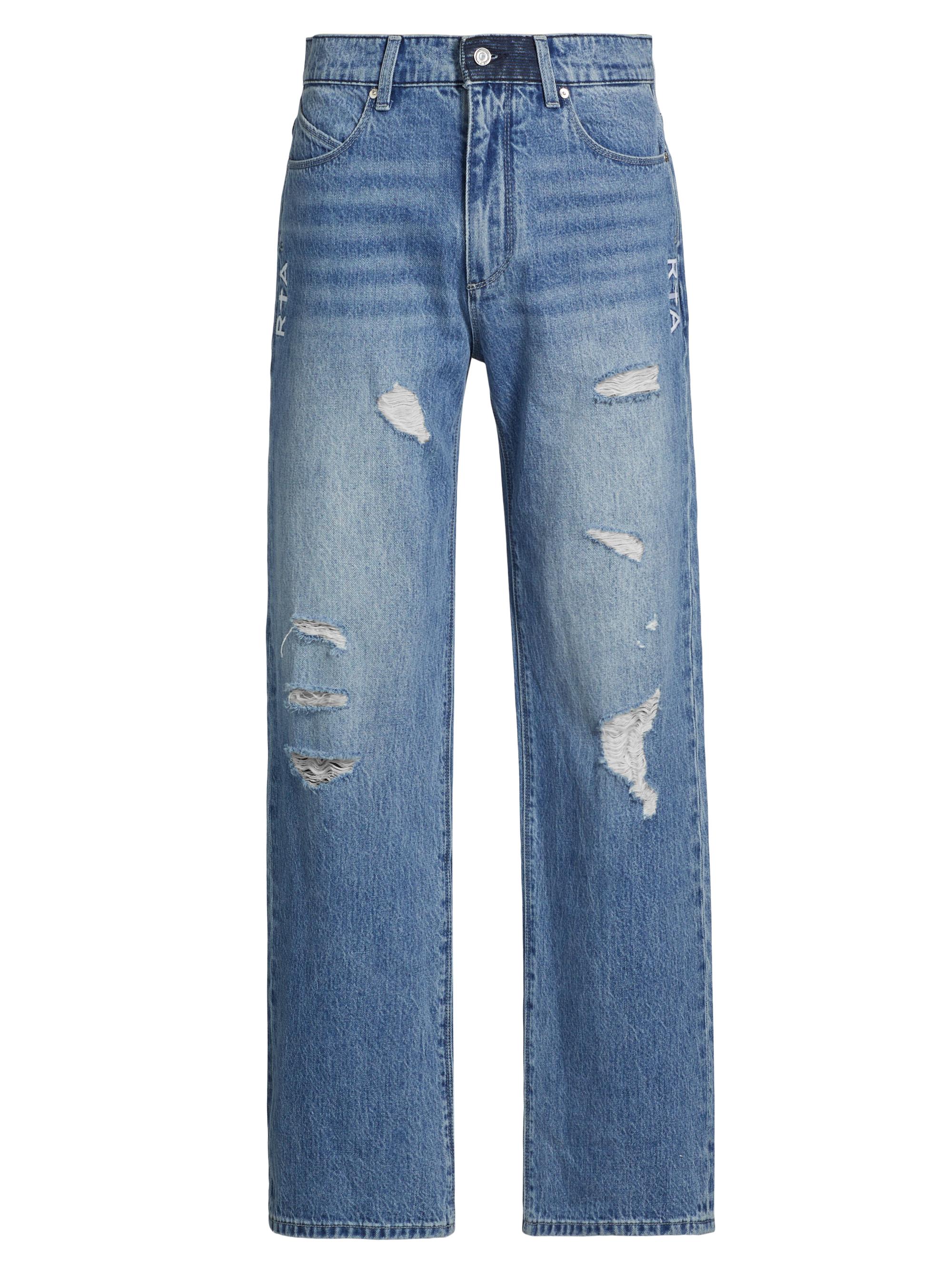 RTA Men's Jonas Distressed Straight-Leg Jeans - Medium Distressed Wash