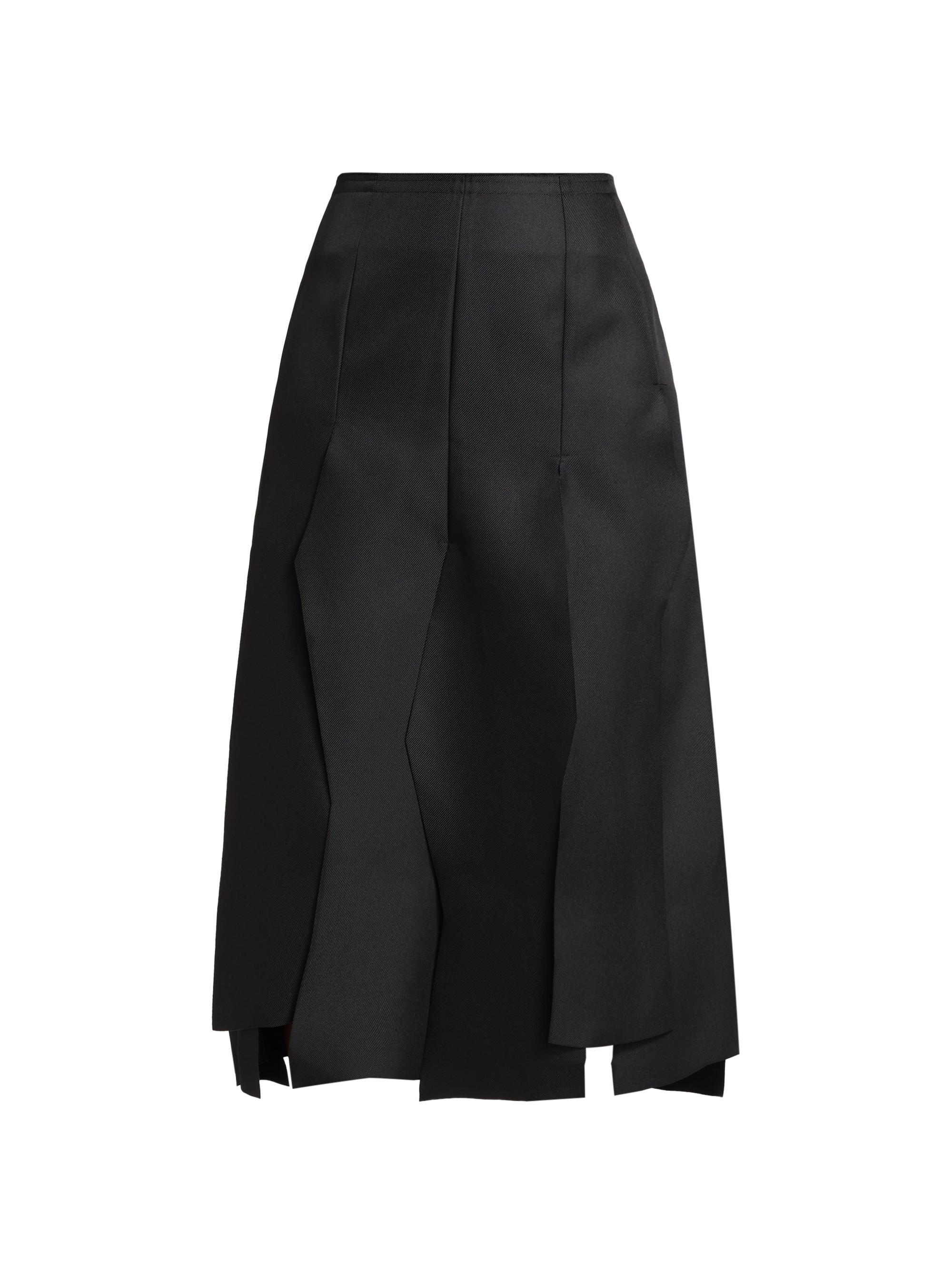 Comme des Garçons Women's Pleated Asymmetrical Midi-Skirt - Black