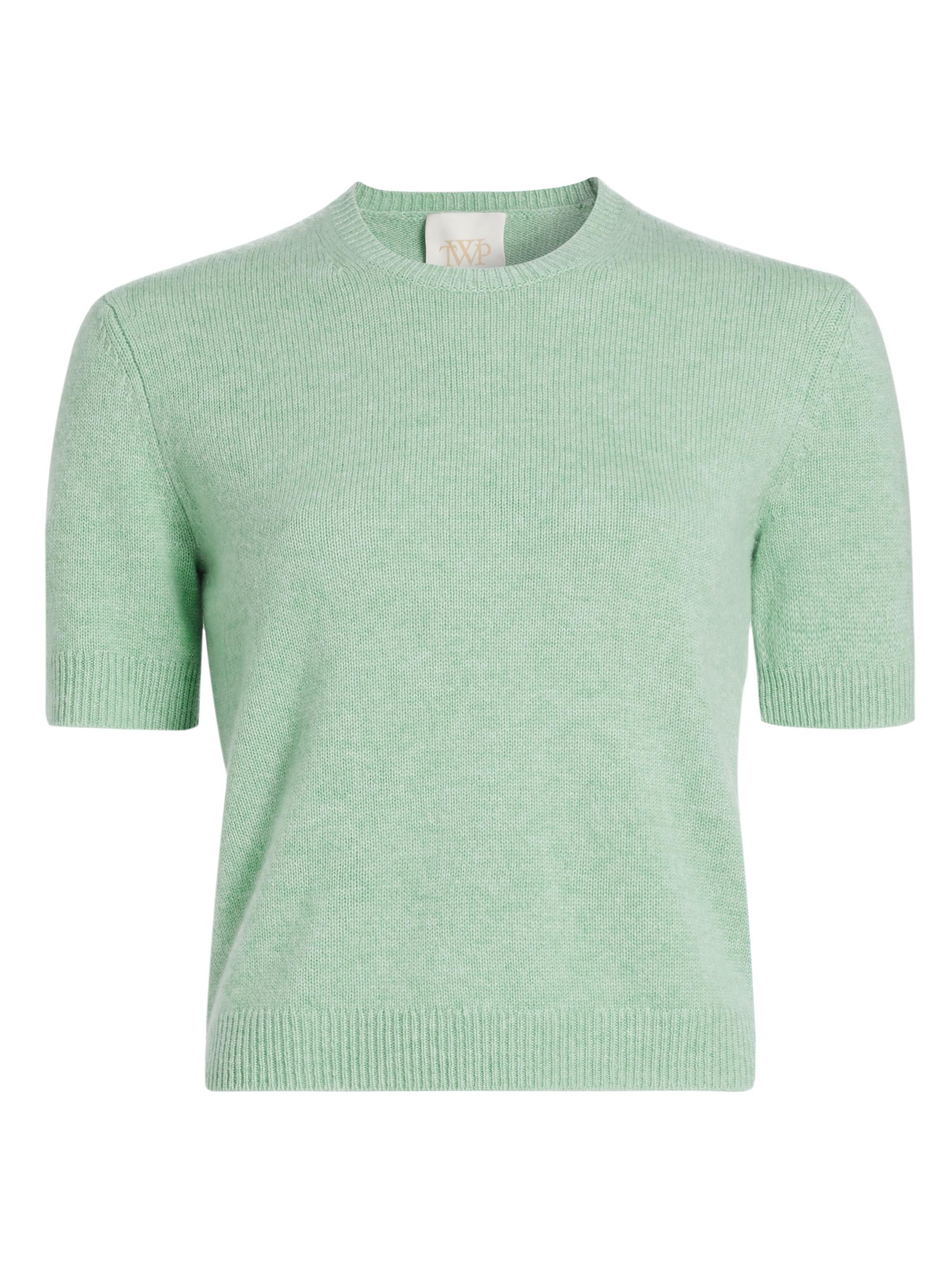 TWP Women's Audrey Crewneck Short-Sleeve Sweater - Aqua