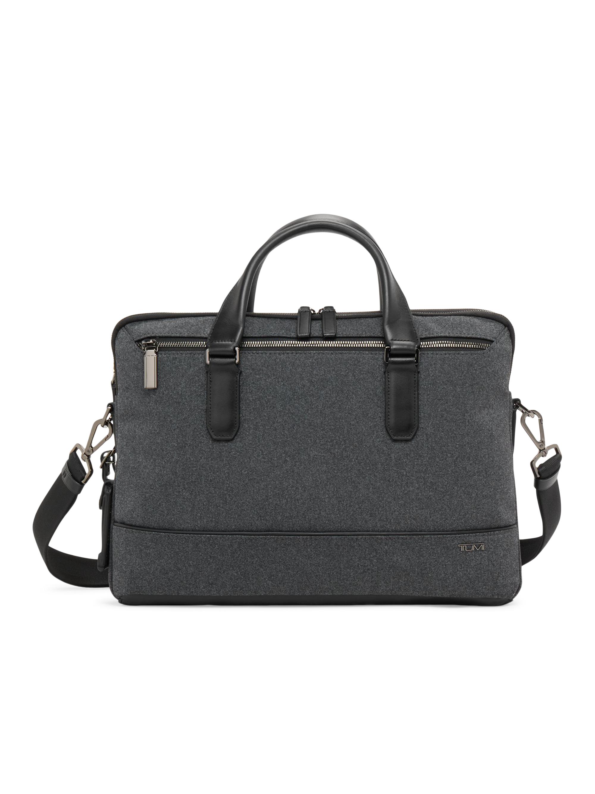 TUMI Men's Harrison Sycamore Slim Briefcase - Dark Charcoal