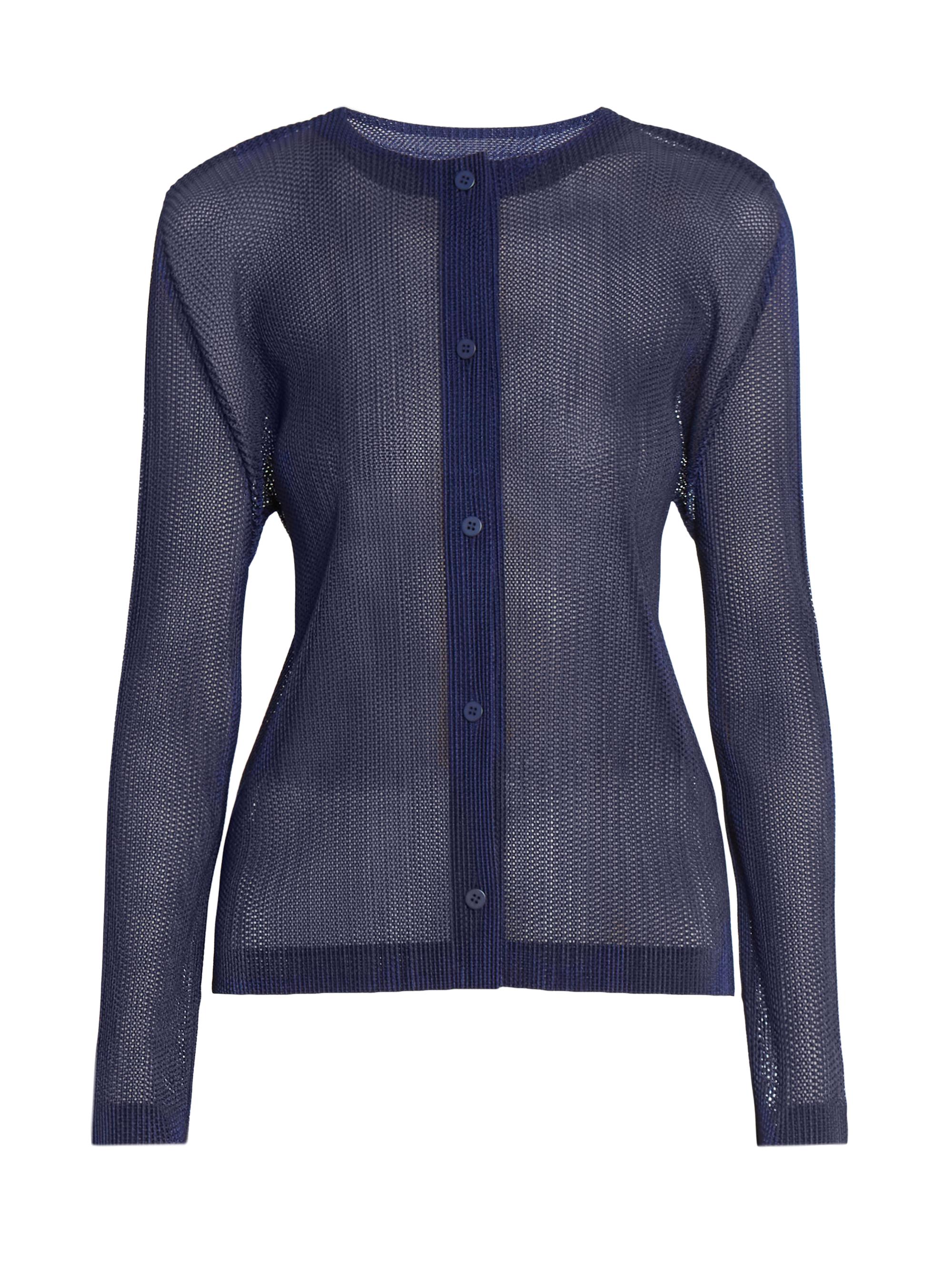 Pleats Please Issey Miyake Women's Interplanetary Tatami July Cardigan - Navy