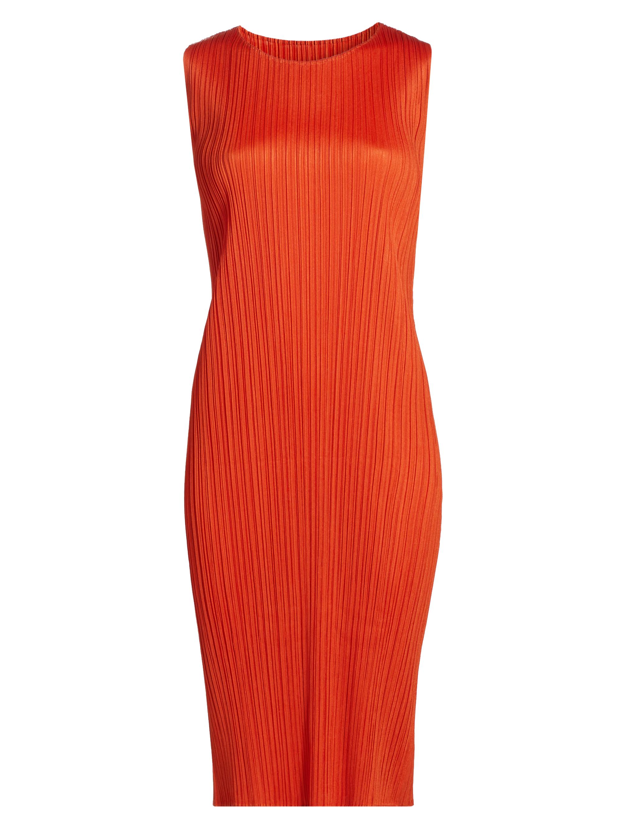 Pleats Please Issey Miyake Women's July Plissé Sheath Dress - Darkorange