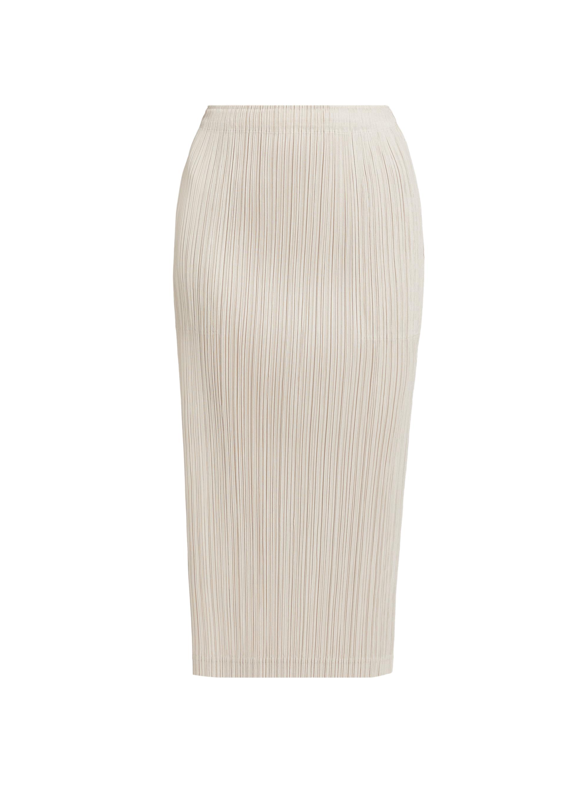 Pleats Please Issey Miyake Women's Interplanetary Thicker Bottoms Pencil Skirt - Lightbeige