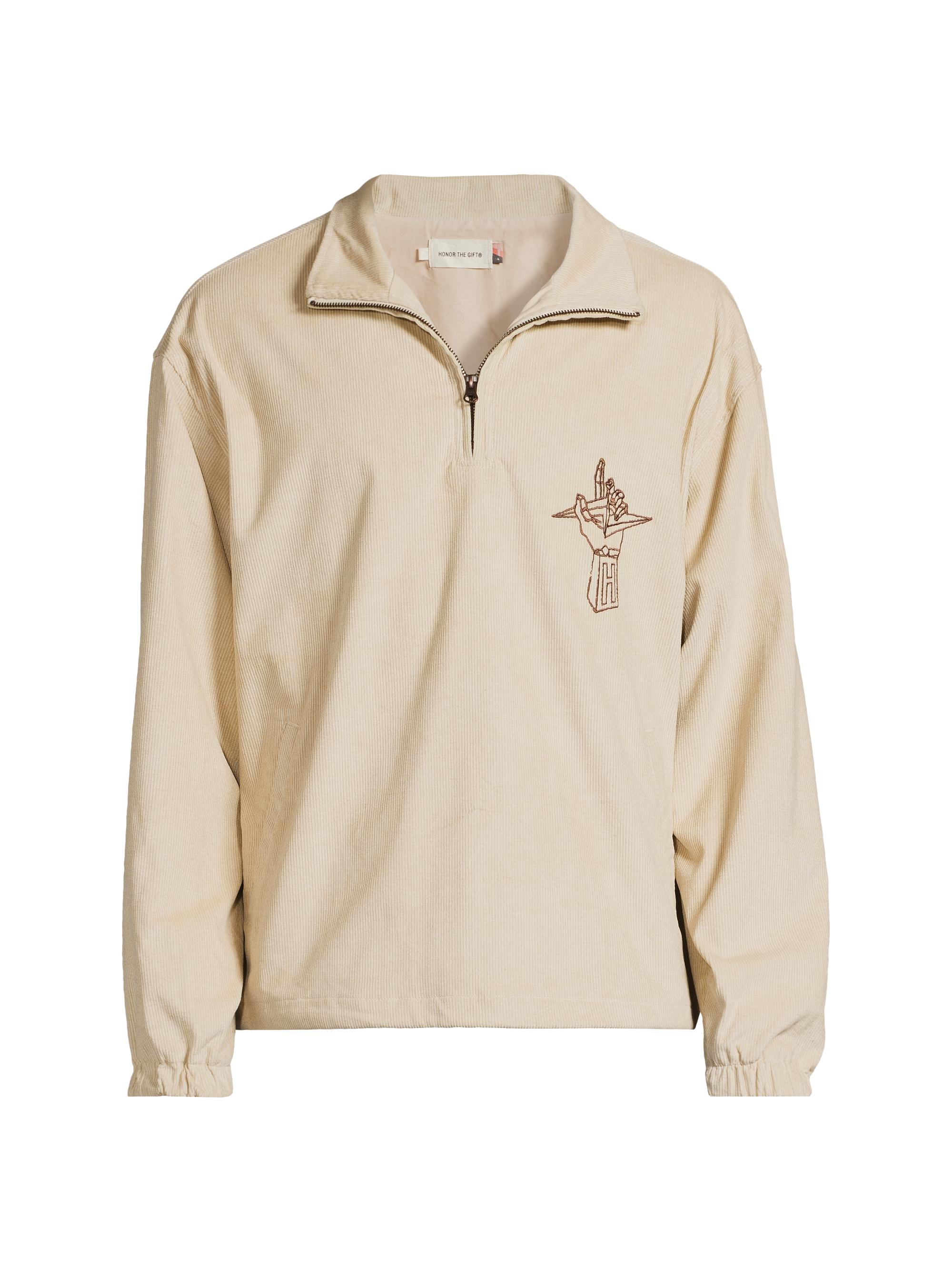 Honor The Gift Men's Sounds Of The Inner City Abstract Corduroy Sweater - Cream