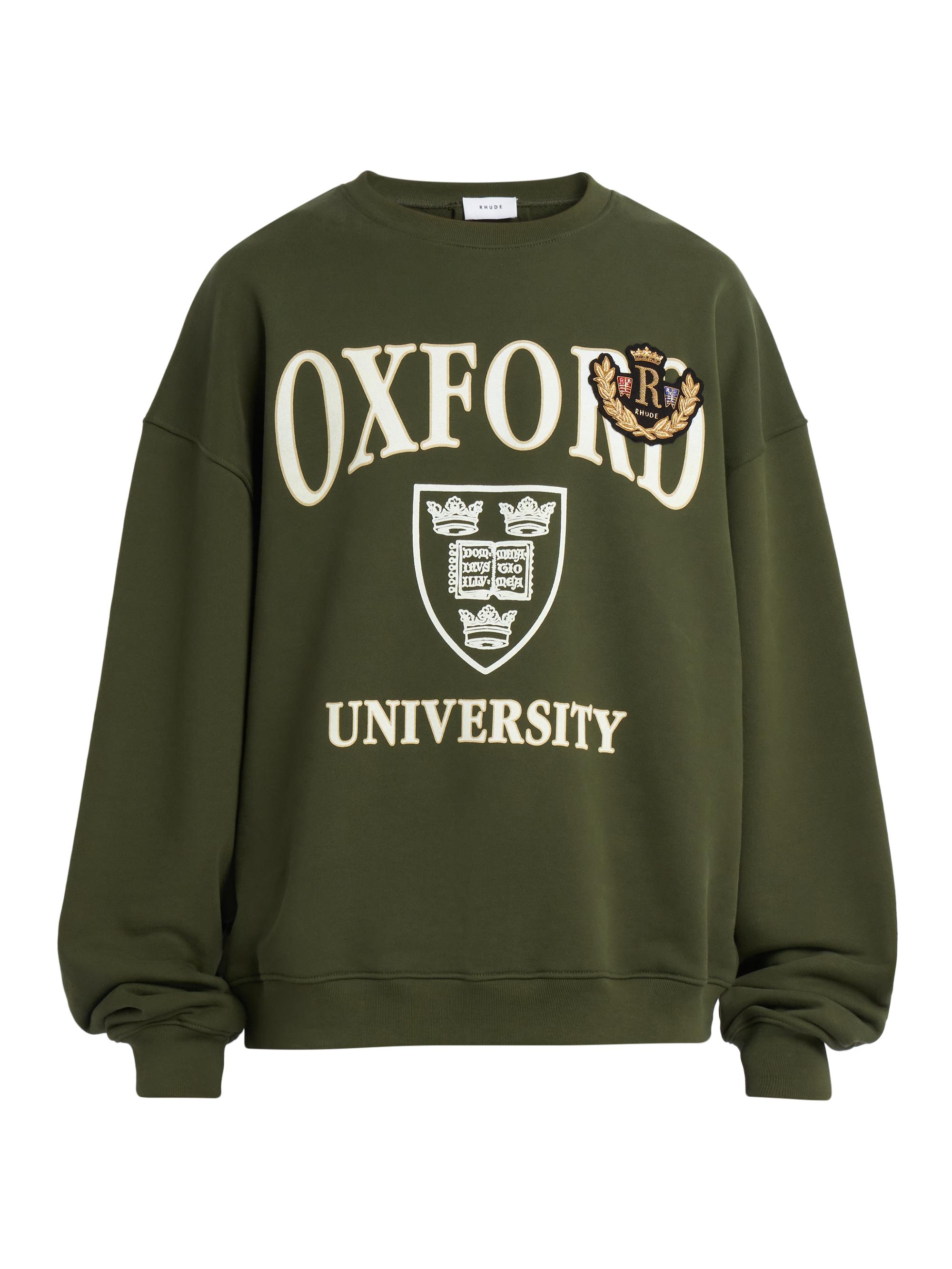 Rhude Men's Oxford Cotton Crewneck Sweatshirt - Green