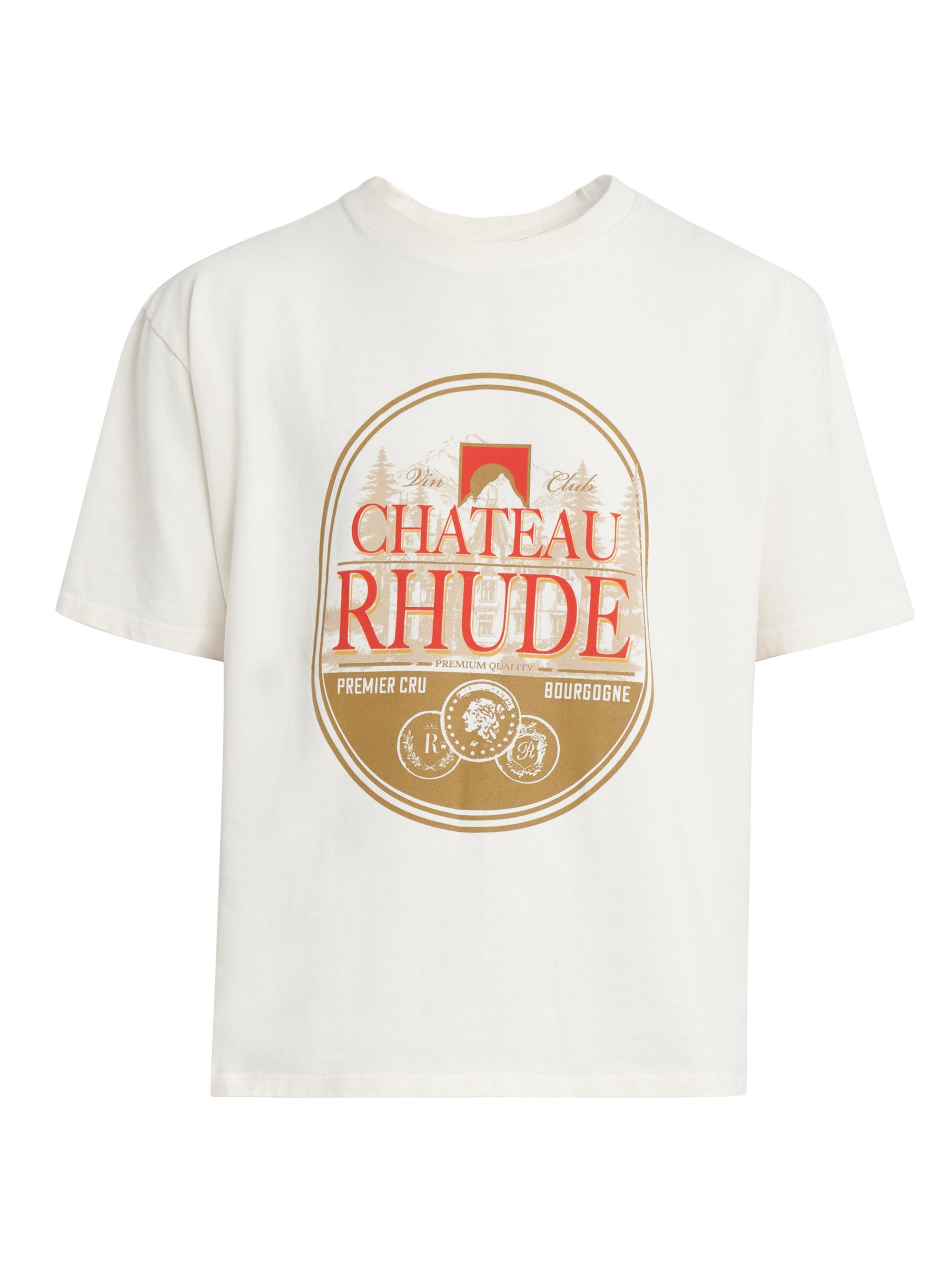 Rhude Men's Premier Cru Logo Cotton T-Shirt - Vintage White