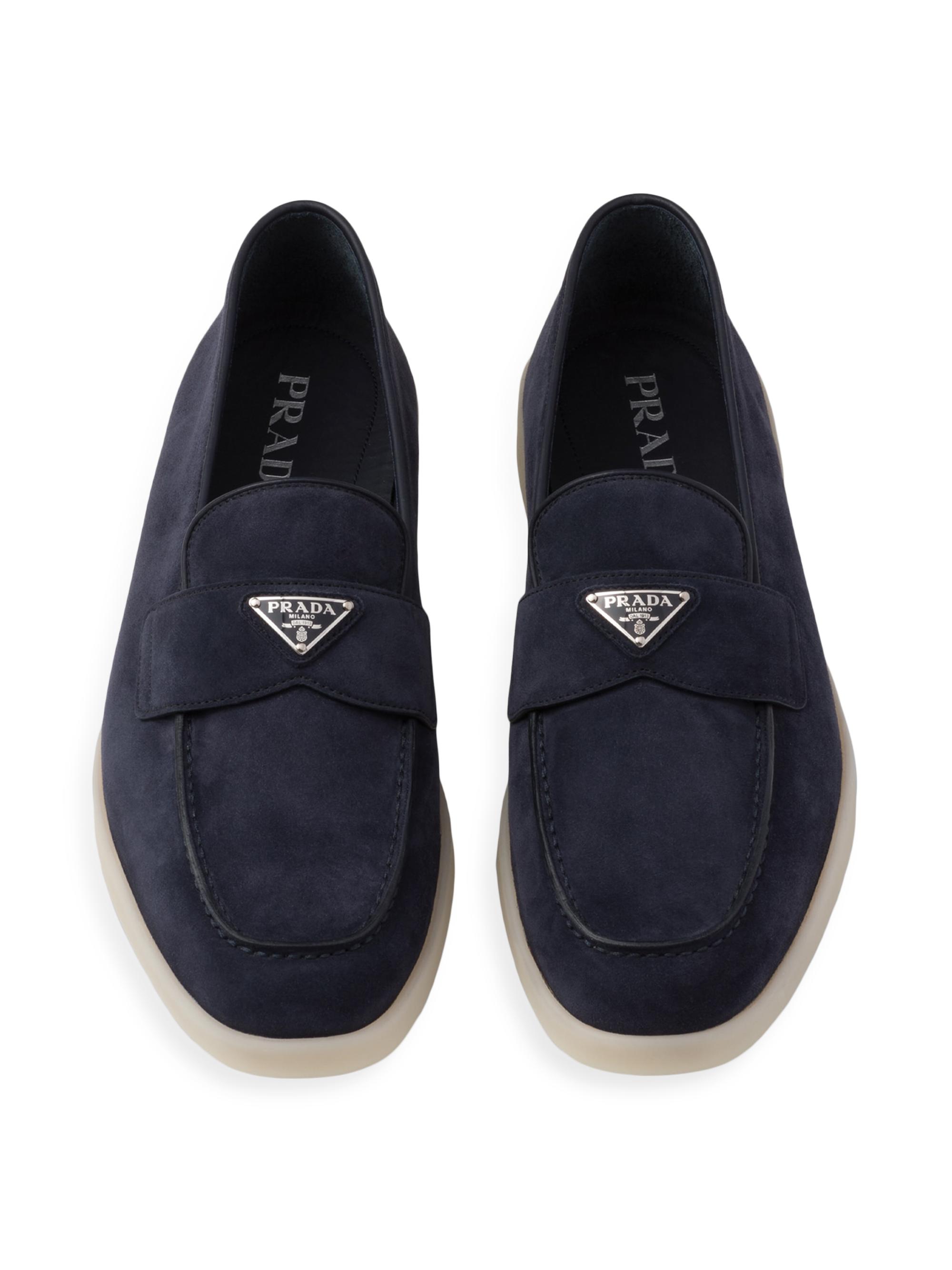 Prada Men's Suede Loafers - Blue | Thumbnail 3