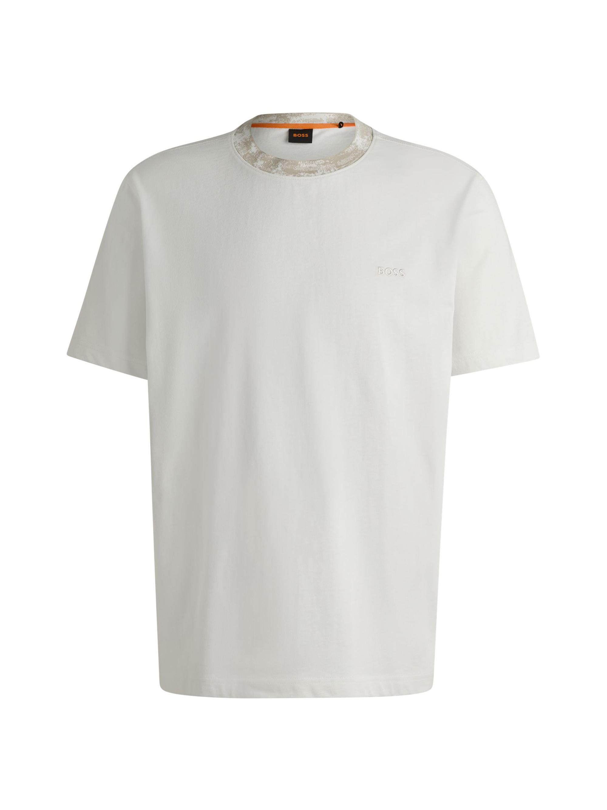 BOSS Men's Cotton Jersey T-Shirt with Logo Detail - White