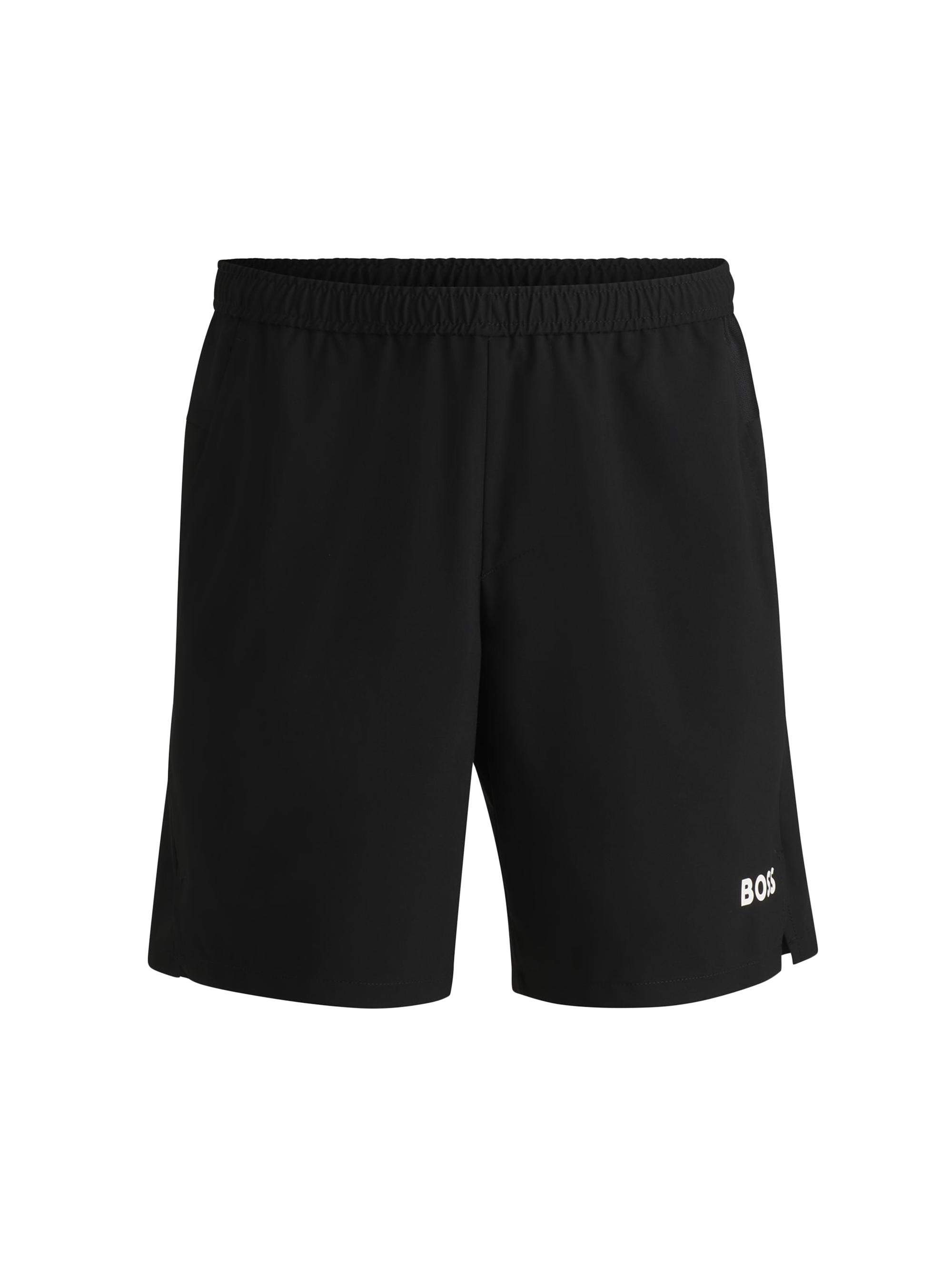 BOSS Men's  x Matteo Berrettini Shorts in Quick-Dry Fabric - Black