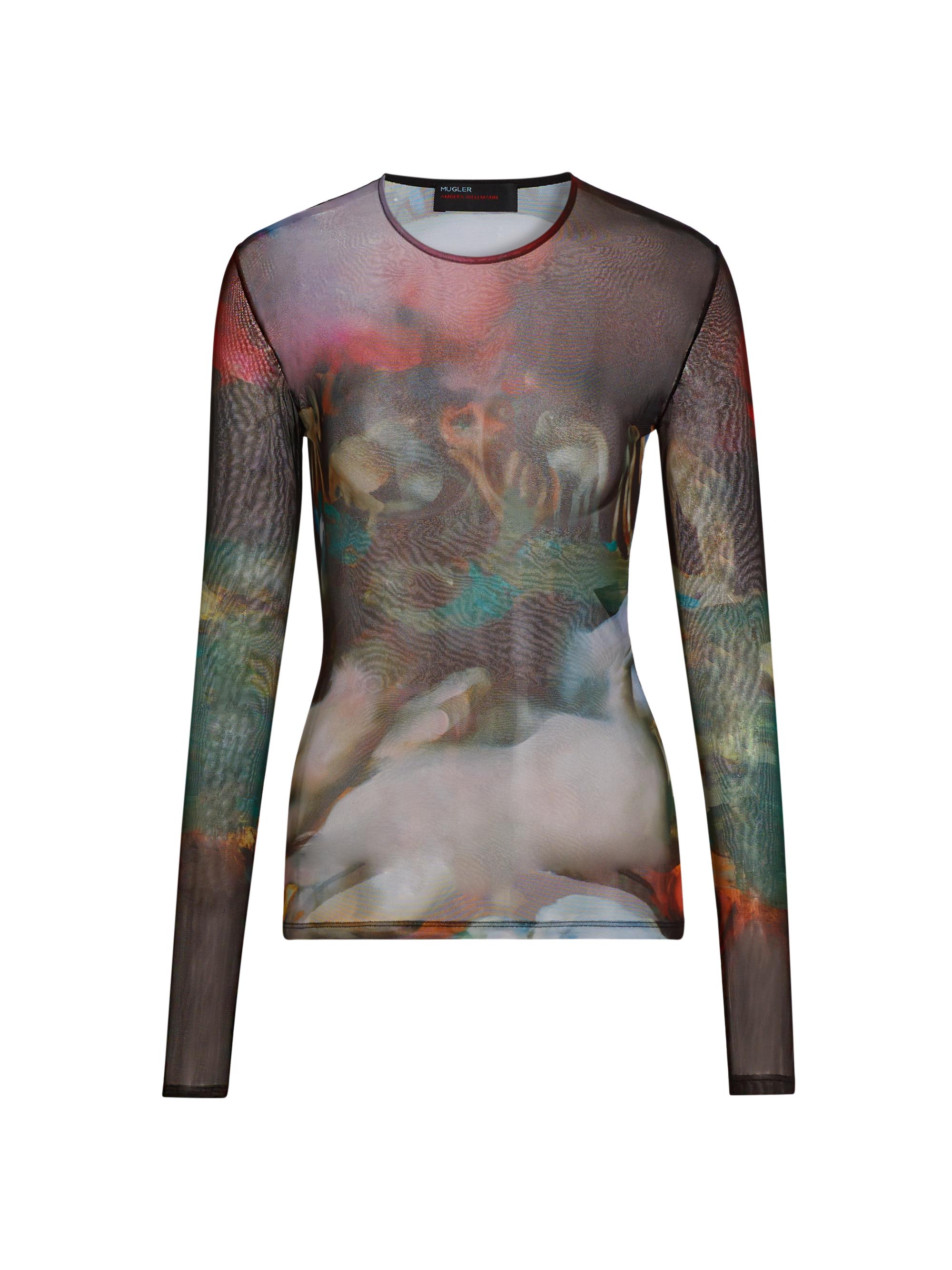 Mugler Women's Printed Mesh Top - Impossesion