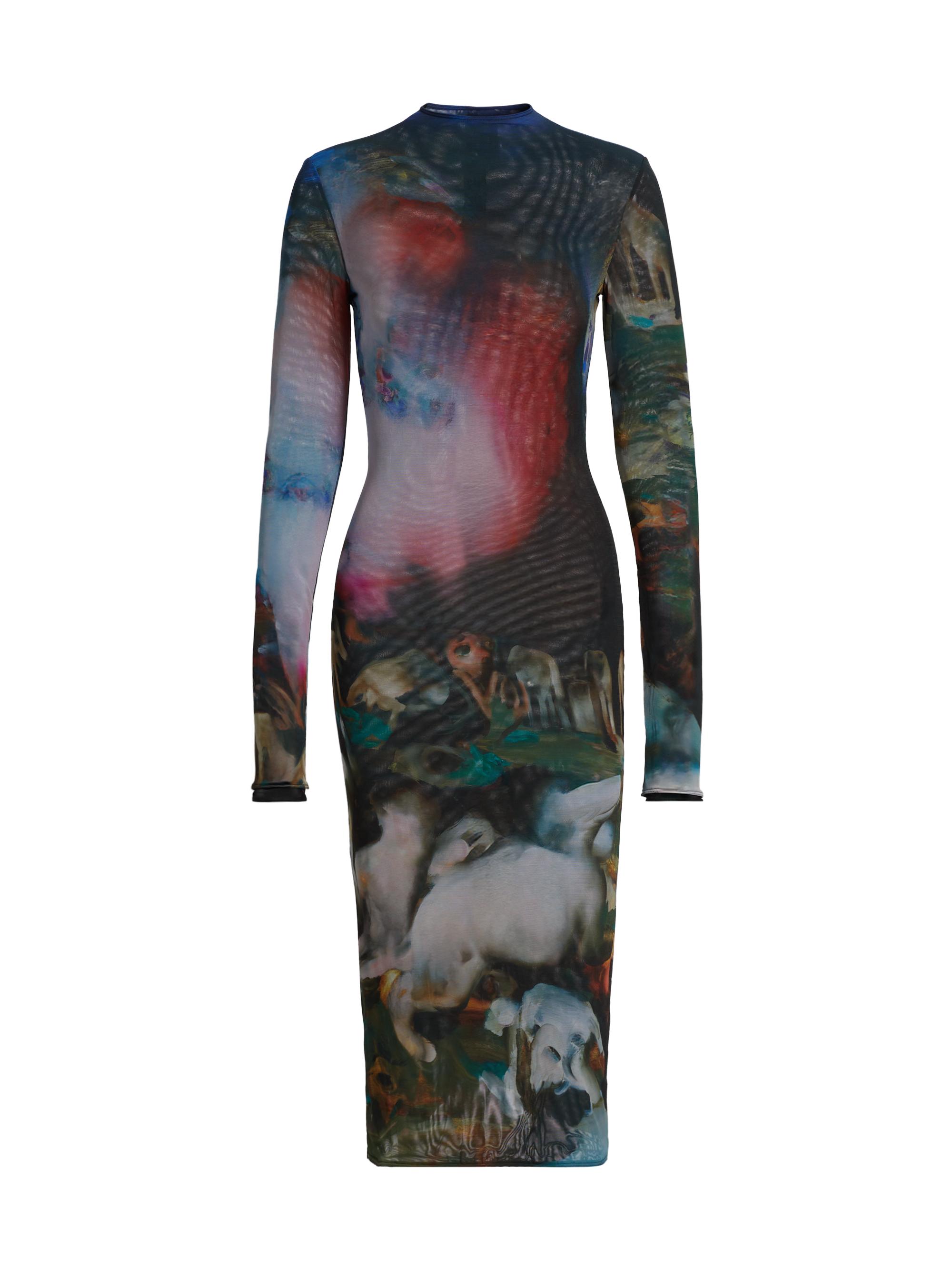 Mugler Women's Printed Mesh Midi-Dress - Impossesion