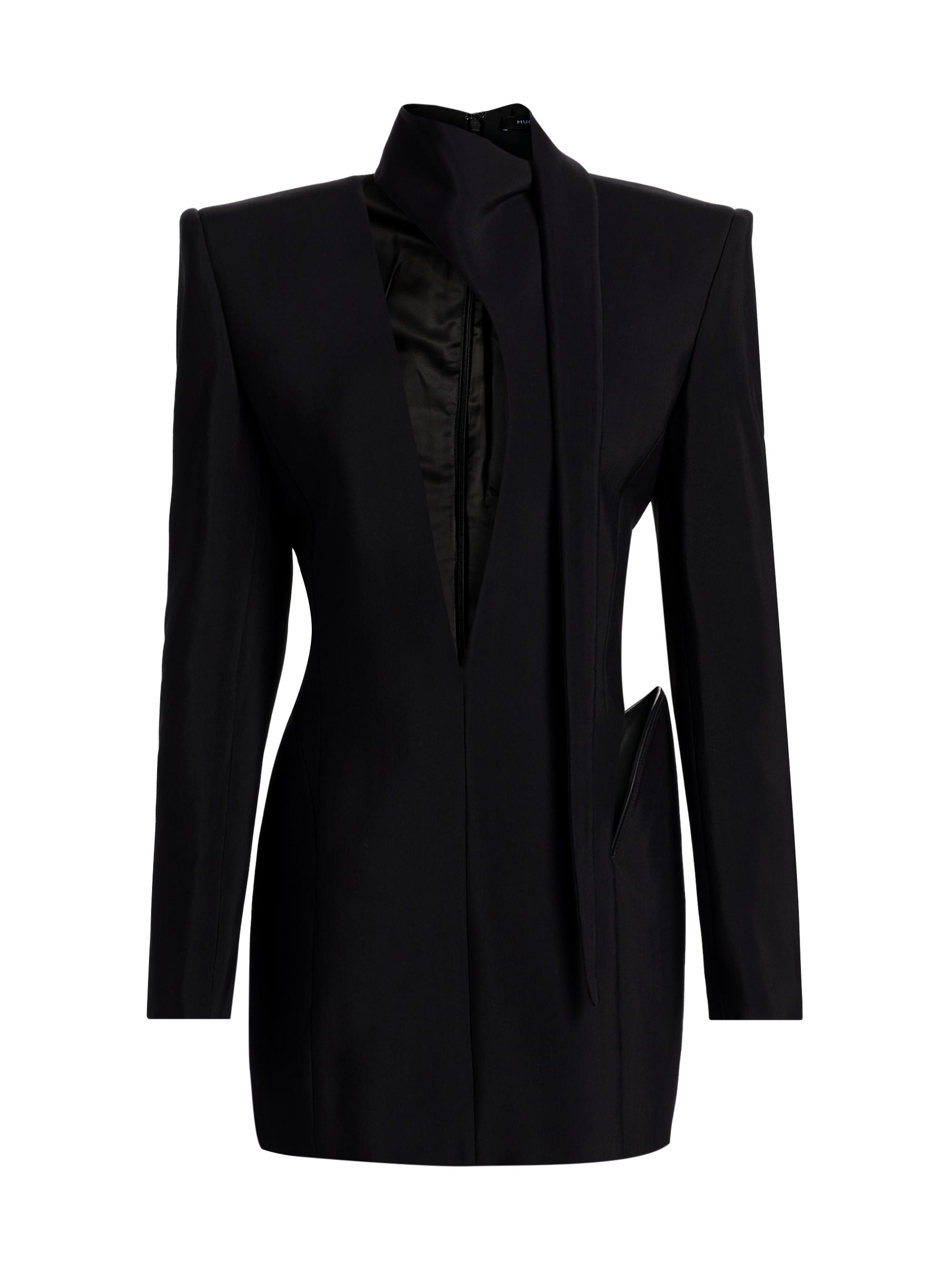 Mugler Women's V-Neck Structured Minidress - Black