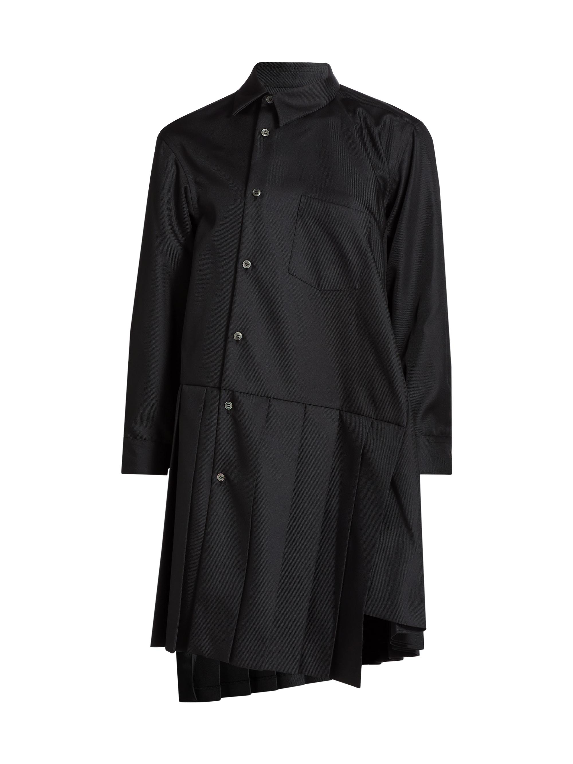 Comme des Garçons Comme des Garçons Women's Asymmetric Pleated Shirtdress - Black