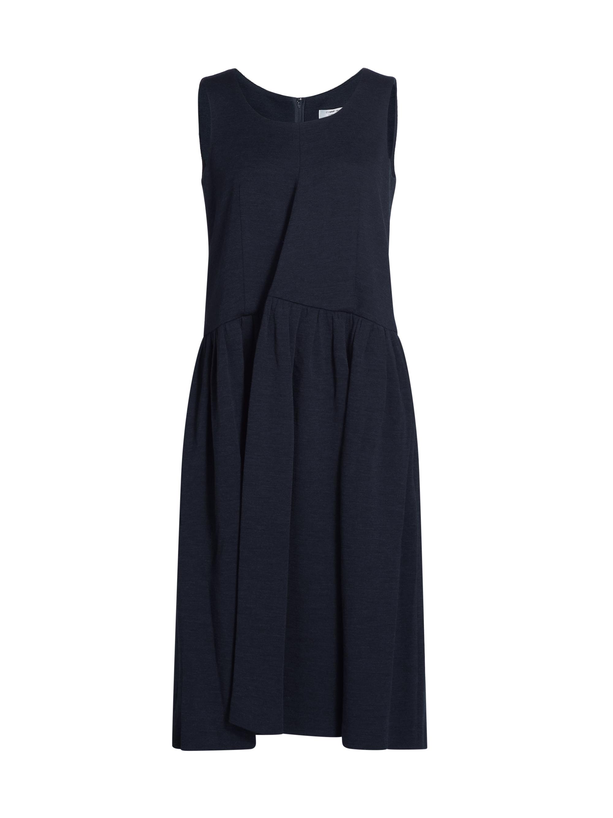 Comme des Garçons Comme des Garçons Women's Wool Drop-Waist Midi-Dress - Navy