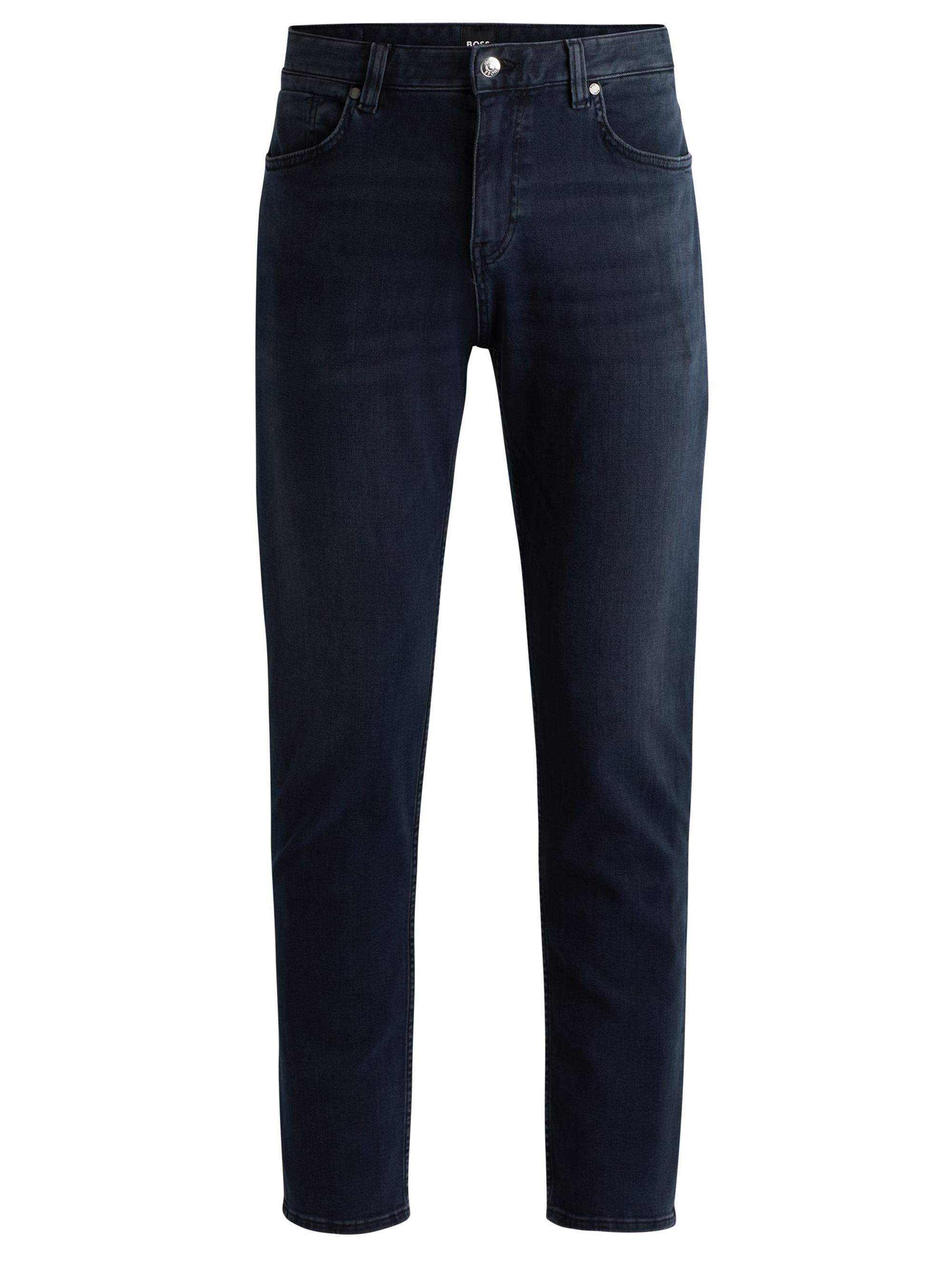 BOSS Men's Regular-Fit Jeans in Italian Denim - Dark Blue