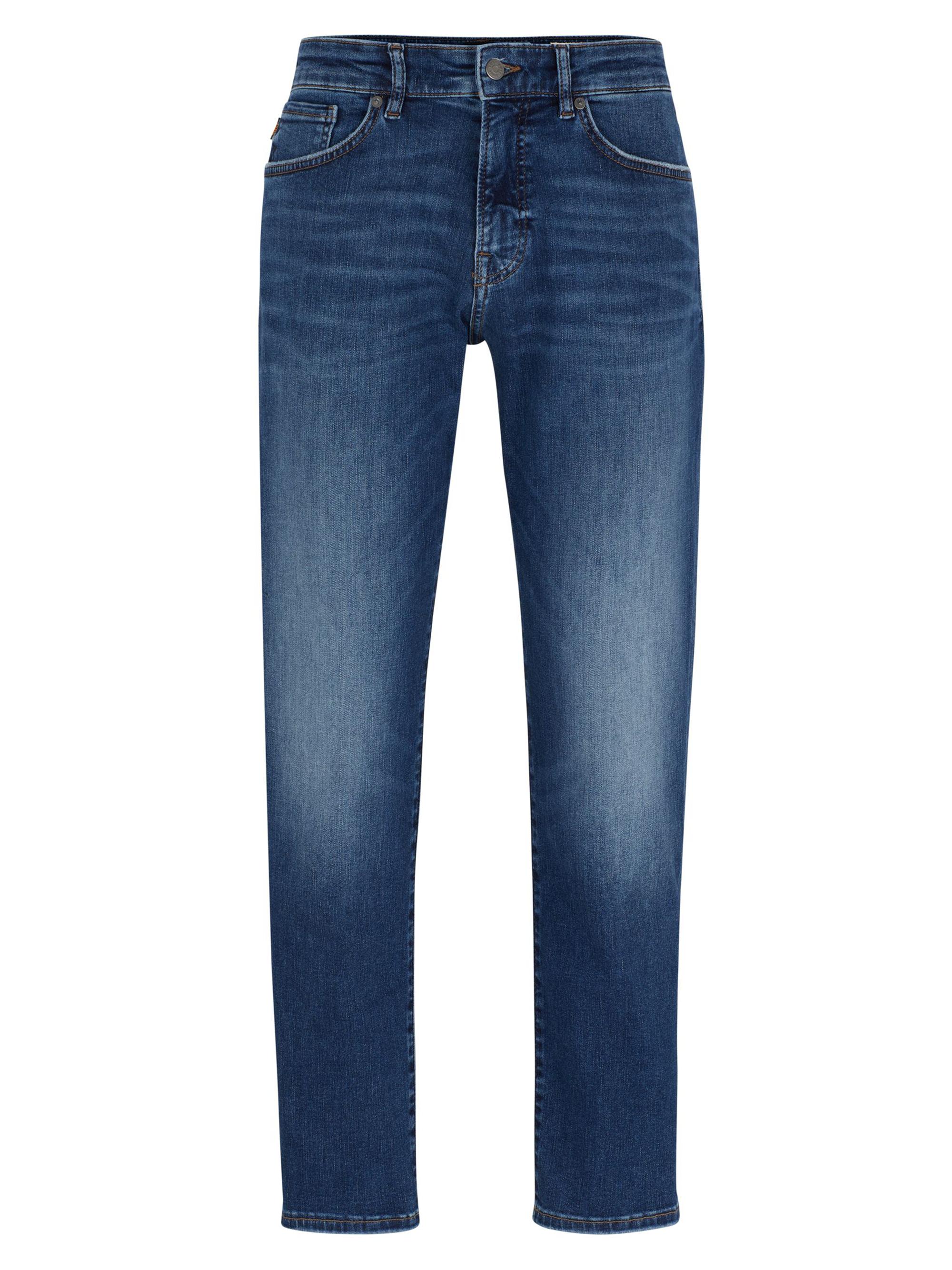 BOSS Men's Regular-Fit Jeans in Soft-Motion Denim - Blue