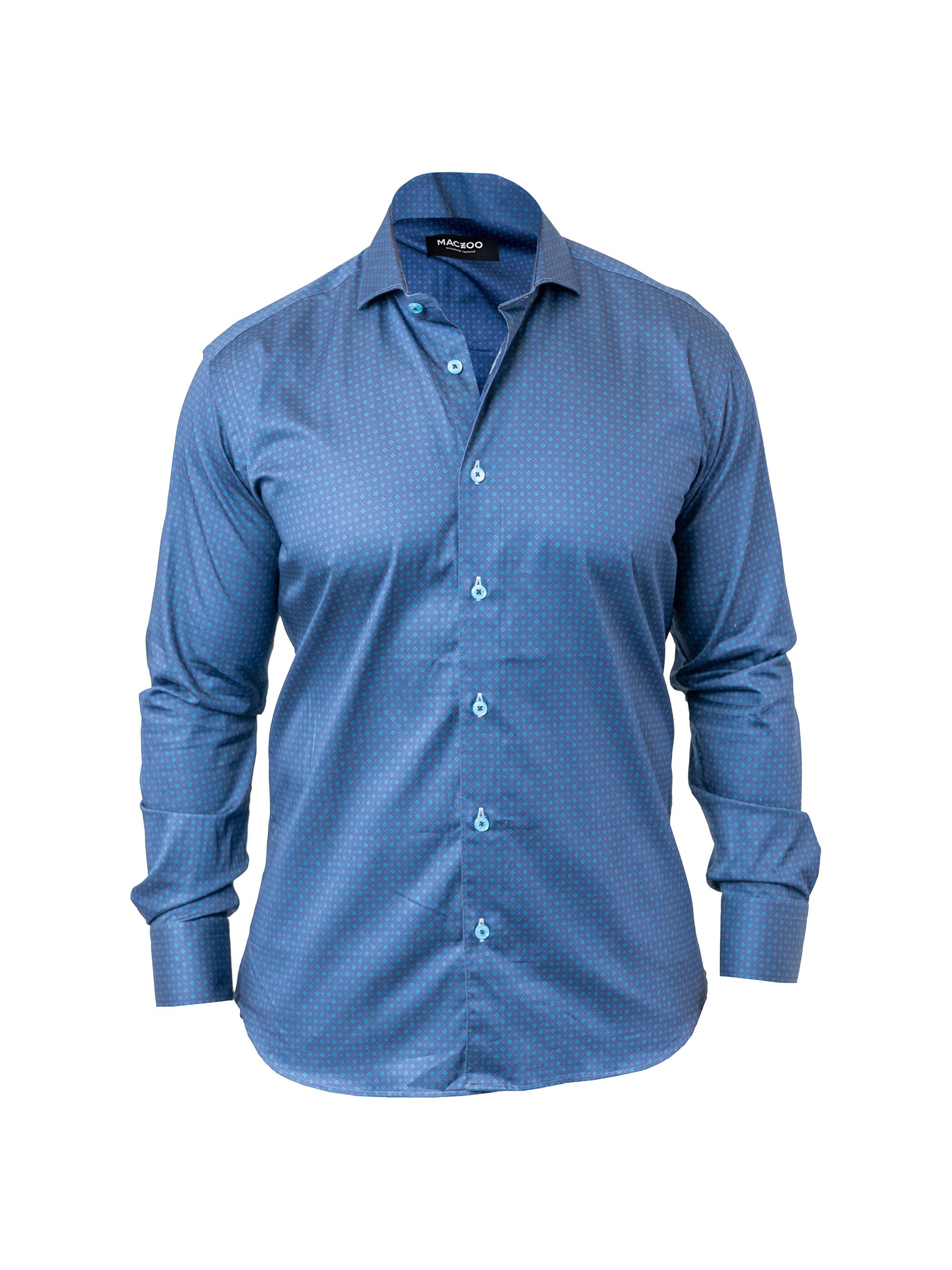 Maceoo Men's Einstein Stamped 01 Shirt - Blue