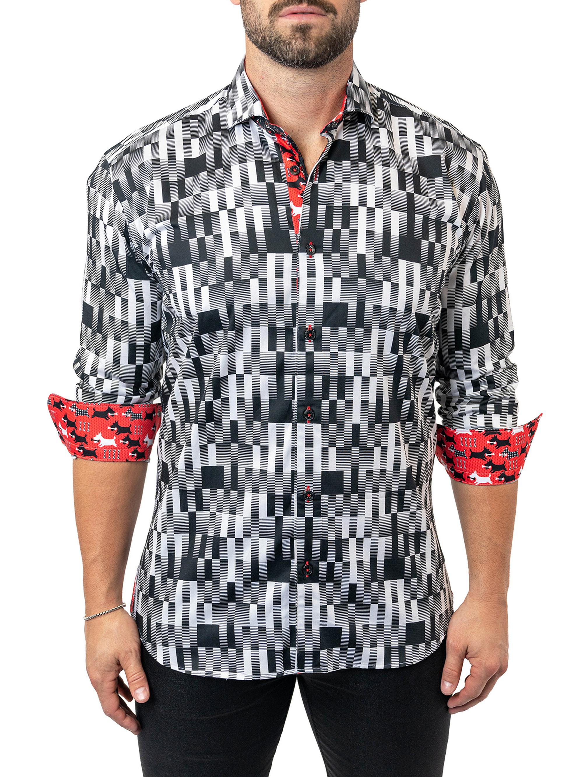 Maceoo Men's Einstein Whitenoise Shirt - White