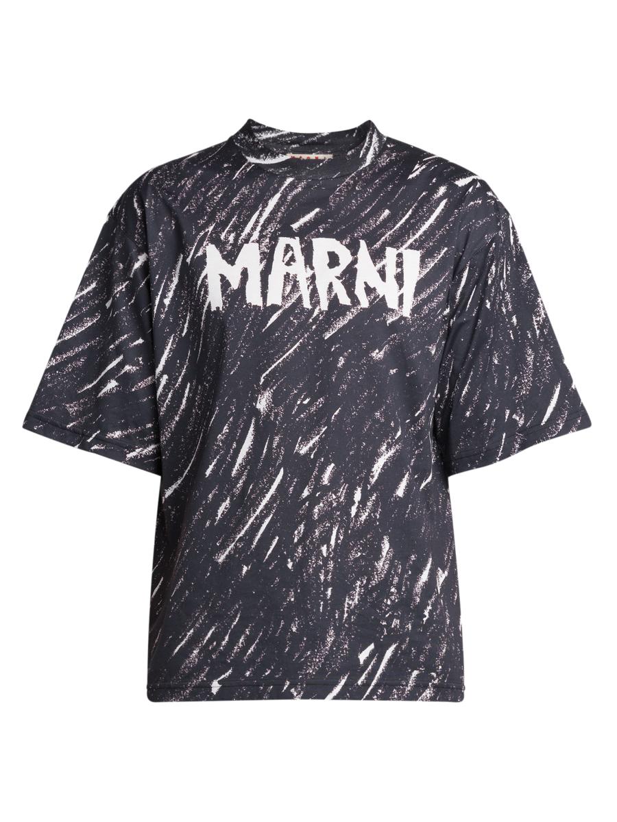 Marni Scribble Logo Cotton T-Shirt | Saks Fifth Avenue