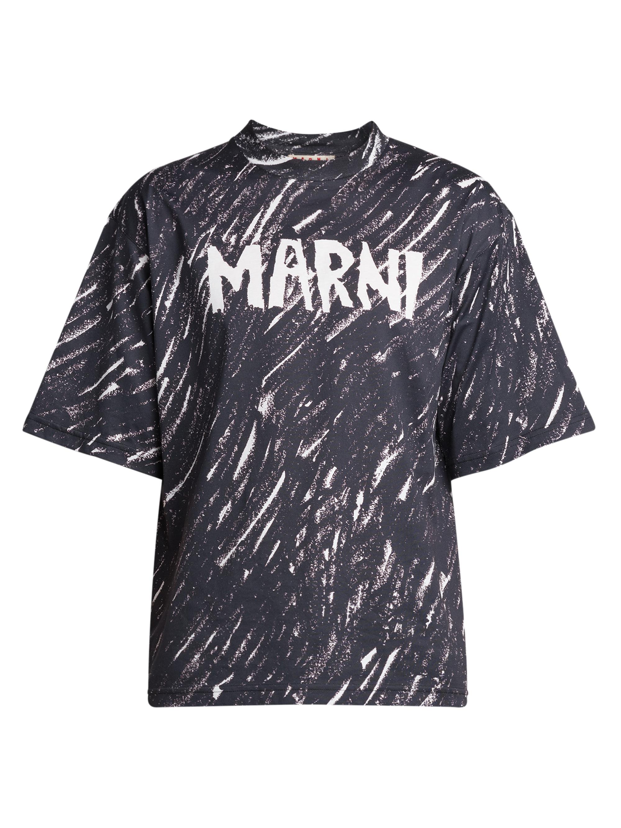 Marni Scribble Logo Cotton T-Shirt | Saks Fifth Avenue